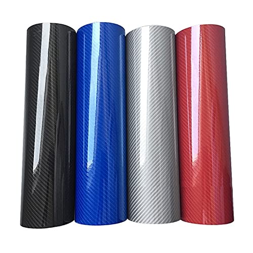 5D Carbon Fiber Vinyl Wrap for Cars & Motorcycles - Silver | High Glossy Finish for Interior/Exterior Styling
