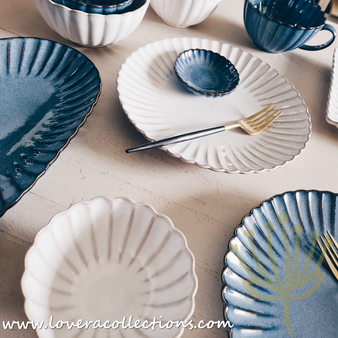 Rustic Seashell Dinnerware Set - Beach Themed Plates, Bowls & Serving Dishes for Coastal Dining & Entertaining - Perfect for Beach House, Summer Parties & Nautical Decor