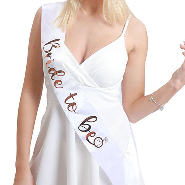 Bride to Be Sash - Rose Gold or Gold Wedding Accessory for Bachelorette Party, Bridal Shower & Rehearsal Dinner