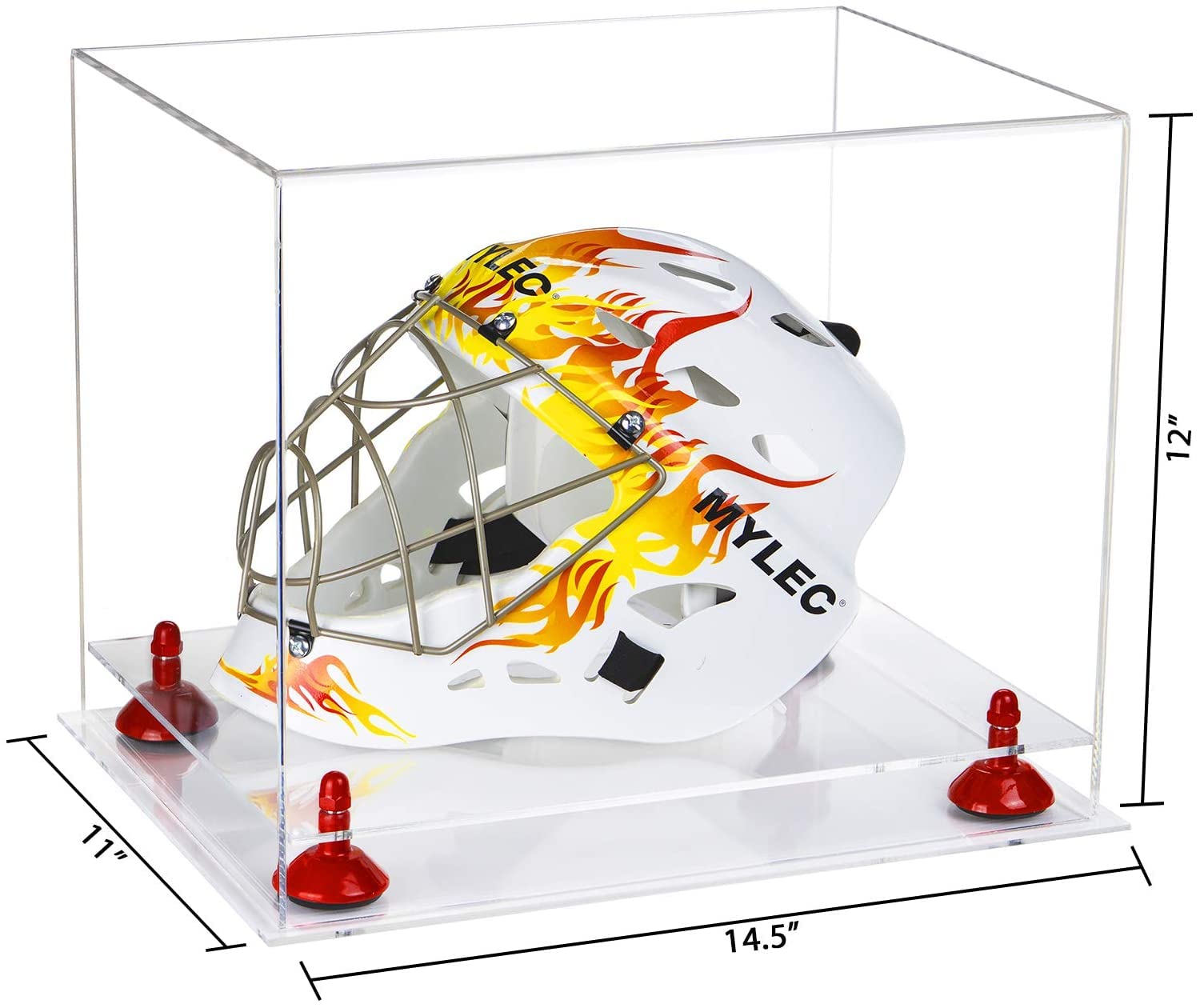 Clear Acrylic Display Case with Red Risers - 14.5