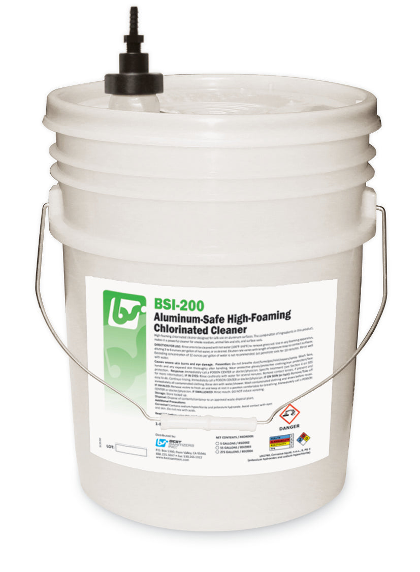 BSI 200 Aluminum Safe High Foaming Chlorinated Cleaner - 5 Gallon Pail (1/Each) - Industrial Strength Degreaser for Aircraft, Marine & Automotive Parts Cleaning