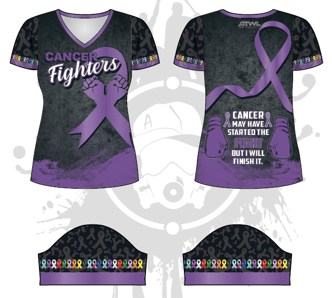 Cancer Fighters Women's Jersey - Comfortable & Inspirational Apparel for Survivors & Supporters - Perfect for Fundraisers, Walks & Awareness Events