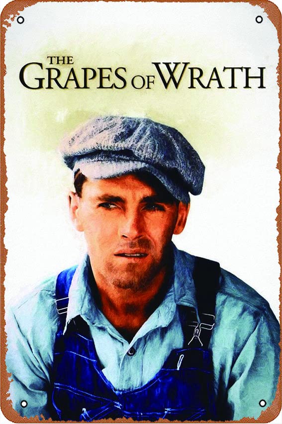The Grapes of Wrath (1940) IMDB Top 250 Vintage Metal Tin Sign - 12x8 Inch Retro Wall Art for Home, Bar & Cafe Decor - Perfect for Living Rooms, Man Caves & Coffee Shops
