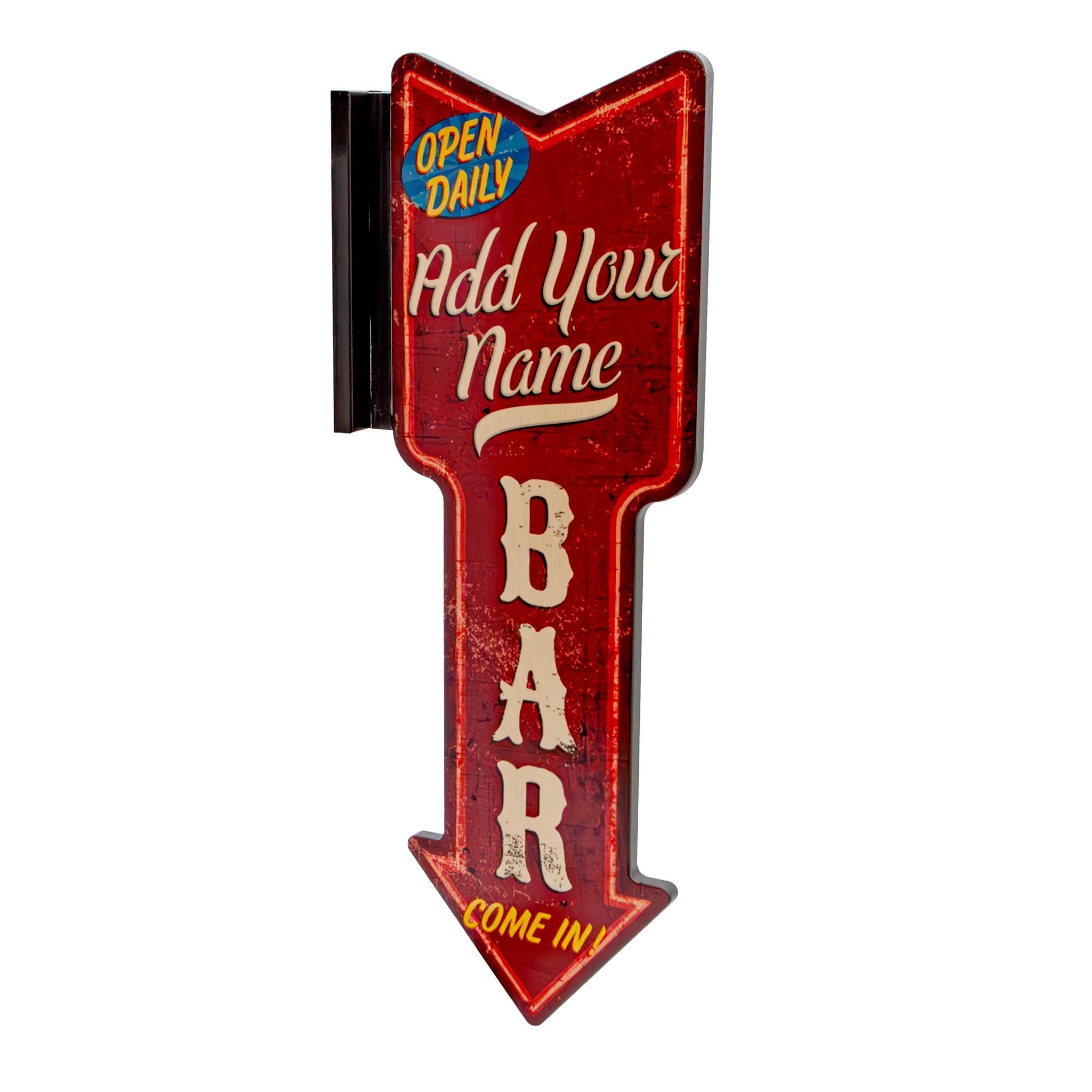Customizable Vertical Hanging Wooden Arrow Sign Plaque - Vintage Bar Decor - Handcrafted in USA - Perfect for Home Bar, Man Cave & Wedding Decor