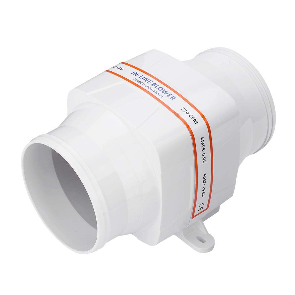 Marine Air Blower Fan - 6 Blade Inline Boat Ventilation System for Sea Ray & Yachts | Easy Install Outboard Motor Muffs & Bilge Air Circulation | Perfect for Engine Cooling & Cabin Ventilation