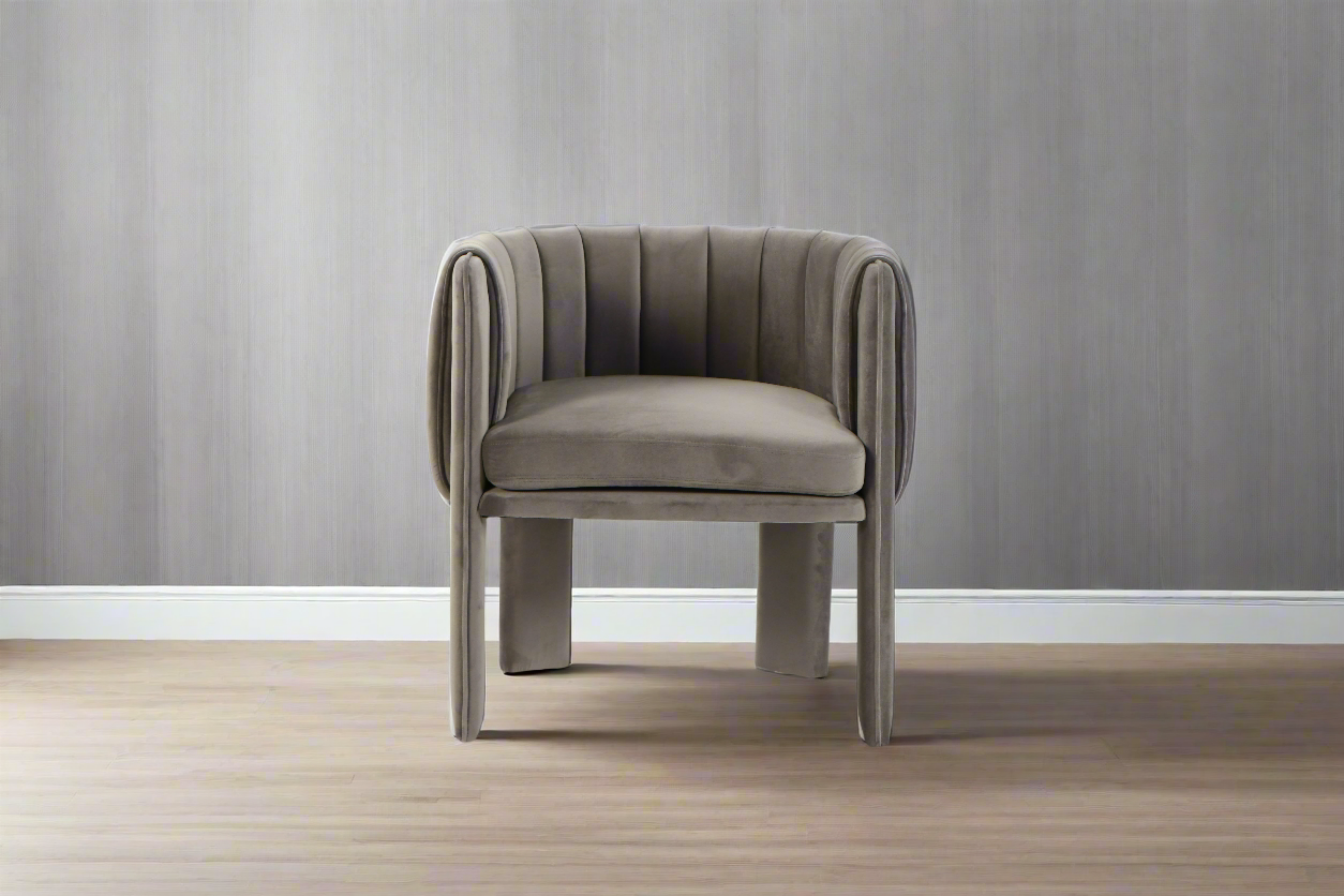 Olivia Channel Tufted Dining Armchair - Gray Upholstered Accent Chair for Kitchen, Dining Room & Home Decor | Comfortable & Stylish Seating Solution