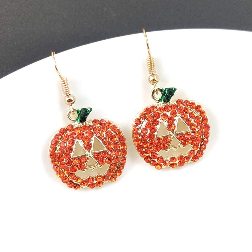 Pumpkin Earrings for Women - Funny Halloween Hook Earrings, Alloy Festival Dangle Ear Jewelry | Perfect for Halloween Parties, Costume Accessories & Fall Fashion
