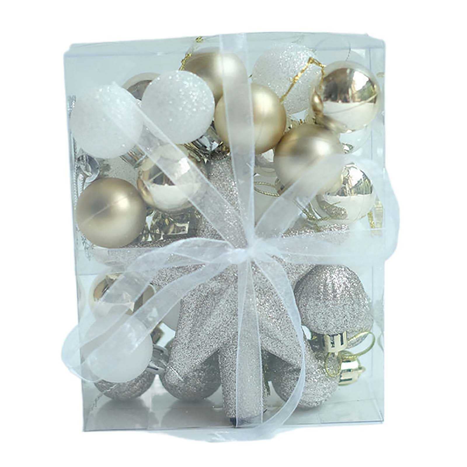 28Pcs Christmas Baubles & Ornaments - 3cm Hanging Ball Decorations for Xmas Tree, Holiday, Wedding & Party | Festive Home Decor, Gift Wrapping & Seasonal Celebrations