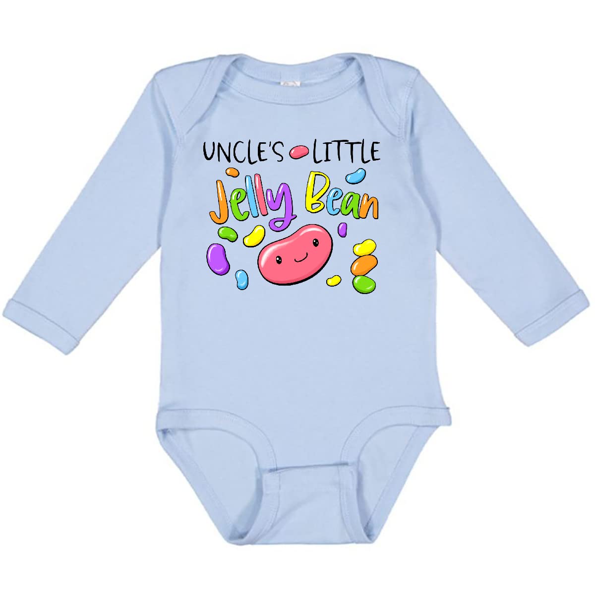 Inktastic Uncle's Little Jellybean Cute Easter Candy Baby Long Sleeve Bodysuit - Perfect for Easter Photos, Holiday Outfits & Family Gatherings