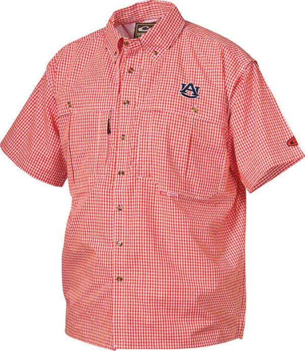 Auburn Plaid Wingshooter's Shirt Short Sleeve - Men's Casual Hunting Shirt for Outdoor Adventures & Summer Wear