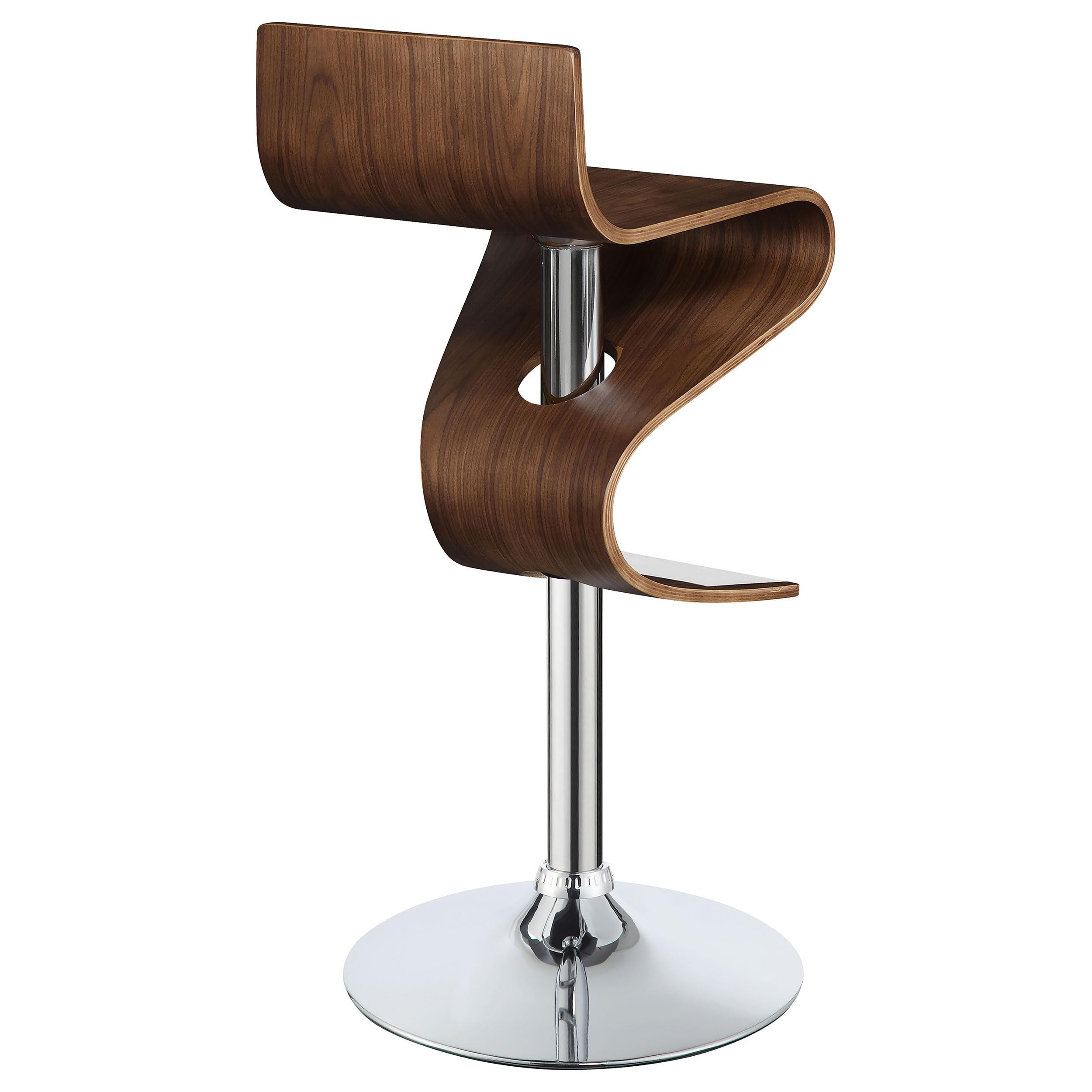 Adjustable Walnut Bar Stool with Swivel Seat - Modern Kitchen & Counter Height Stool for Home Bar, Breakfast Nook, and Restaurant Use - Coaster Furniture Model 100396