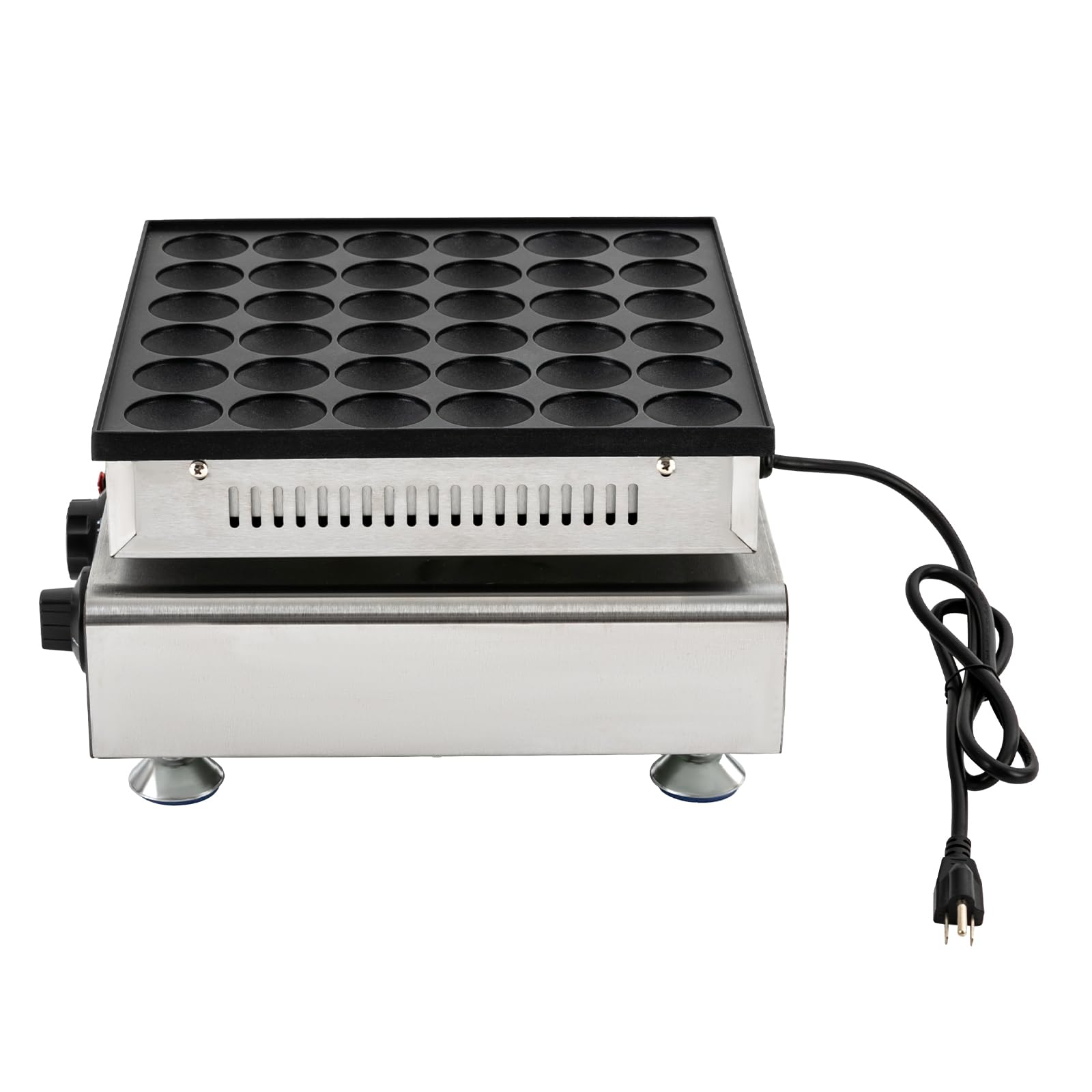 DHBREK 36pcs Mini Pancake Maker Machine - Electric Non-Stick Pancake & Muffin Iron for Home, Bakery & Restaurant - 850W 110V Fast 5-Minute Batch Cooking - Perfect for Breakfast, Brunch & Party Snacks