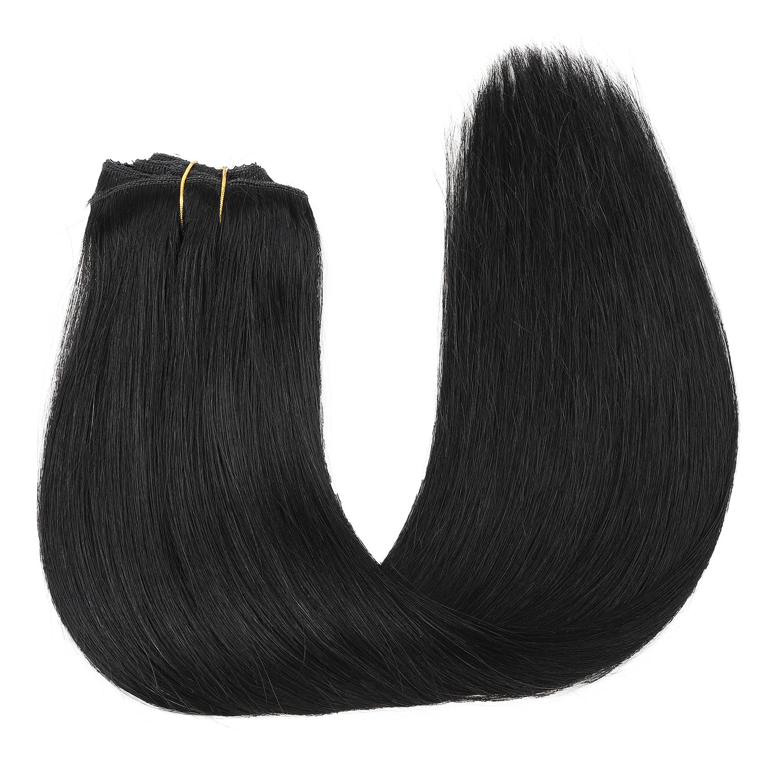20 Inch 120G Double Weft Straight Clip-In Human Hair Extensions for Women - #1 Jet Black - 8Pcs with 20 Clips | Natural Look for Daily Wear, Parties & Special Occasions