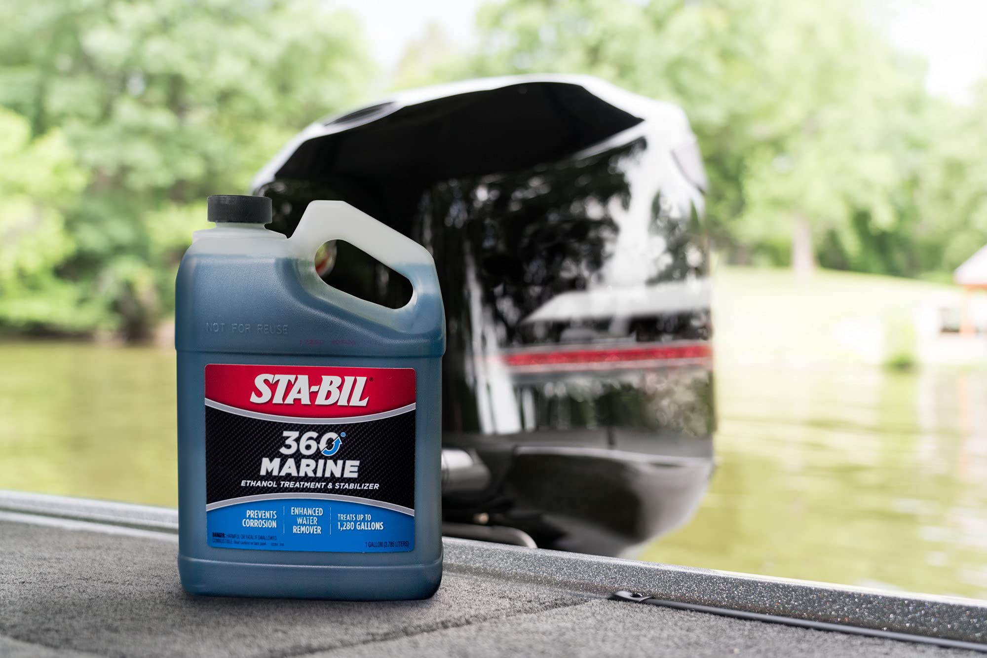 STA-BIL 360 Marine Ethanol Treatment & Fuel Stabilizer - Full Fuel System Cleaner - Fuel Injector Cleaner - Removes Water - Treats 1280 Gallons - 128 Fl. Oz. (22250) - Gold 1 Gallon - Ideal for Boats, Marine Engines & Watercraft Fuel Maintenance