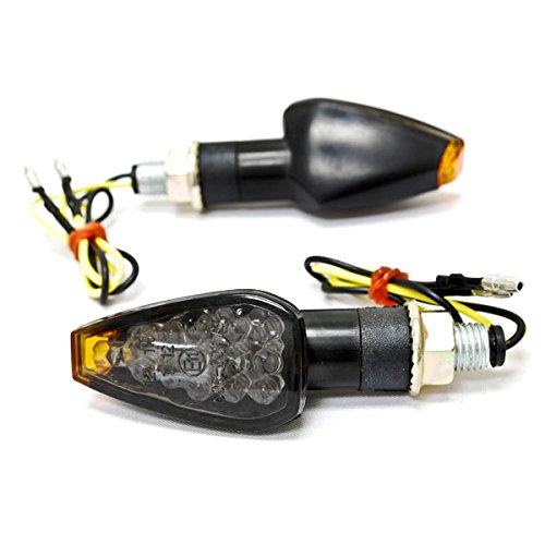 Krator Mini Custom LED Turn Signal Indicator Lights for Suzuki GSXR 600 750 1000 1300 Motorcycles - Bright Safety Lights for Night Riding & Urban Commuting
