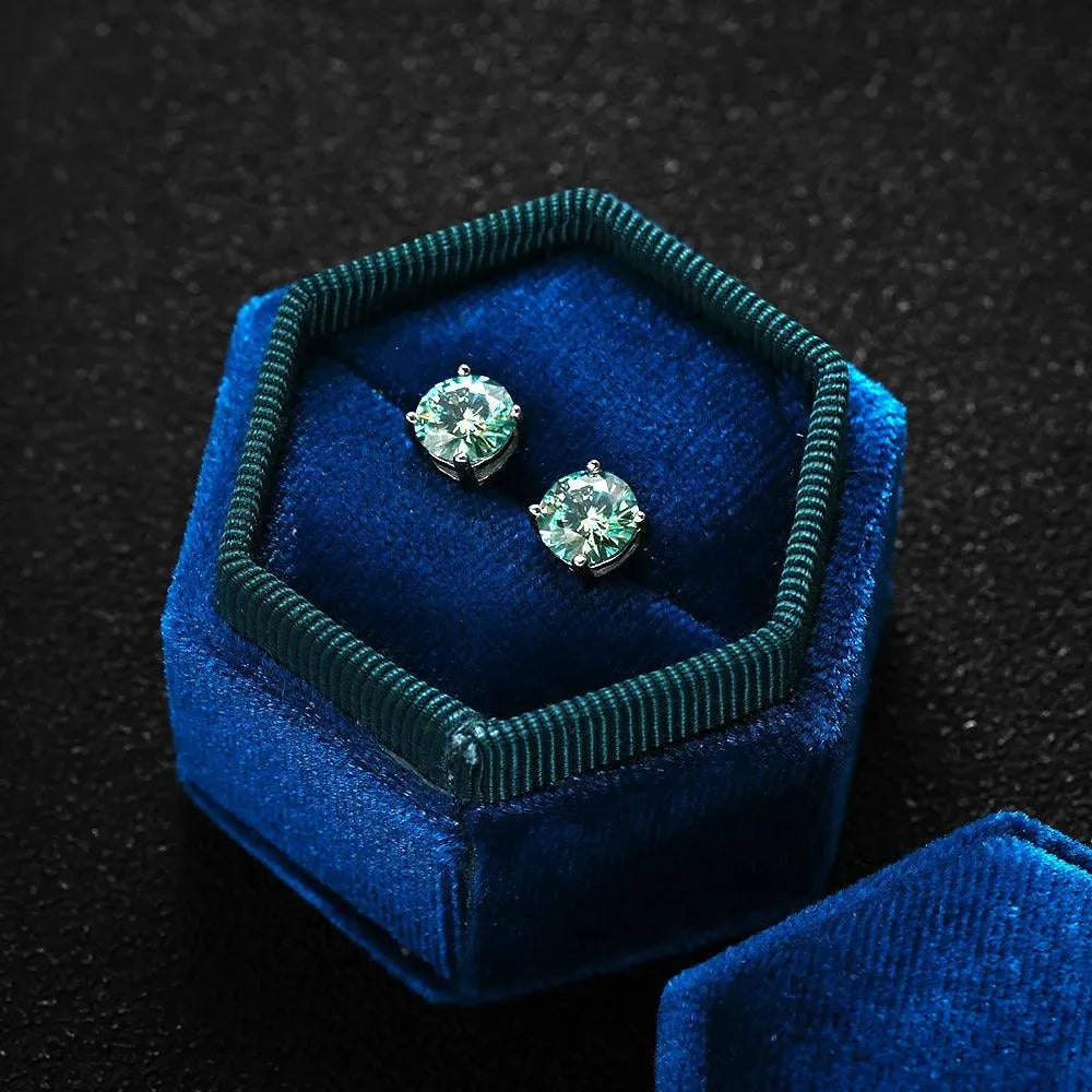 KNOBSPIN D Color Moissanite Stud Earrings - S925 Sterling Silver Plated with 18K White Gold - Sparkling Fine Jewelry for Women & Men - Perfect for Weddings, Anniversaries & Special Occasions