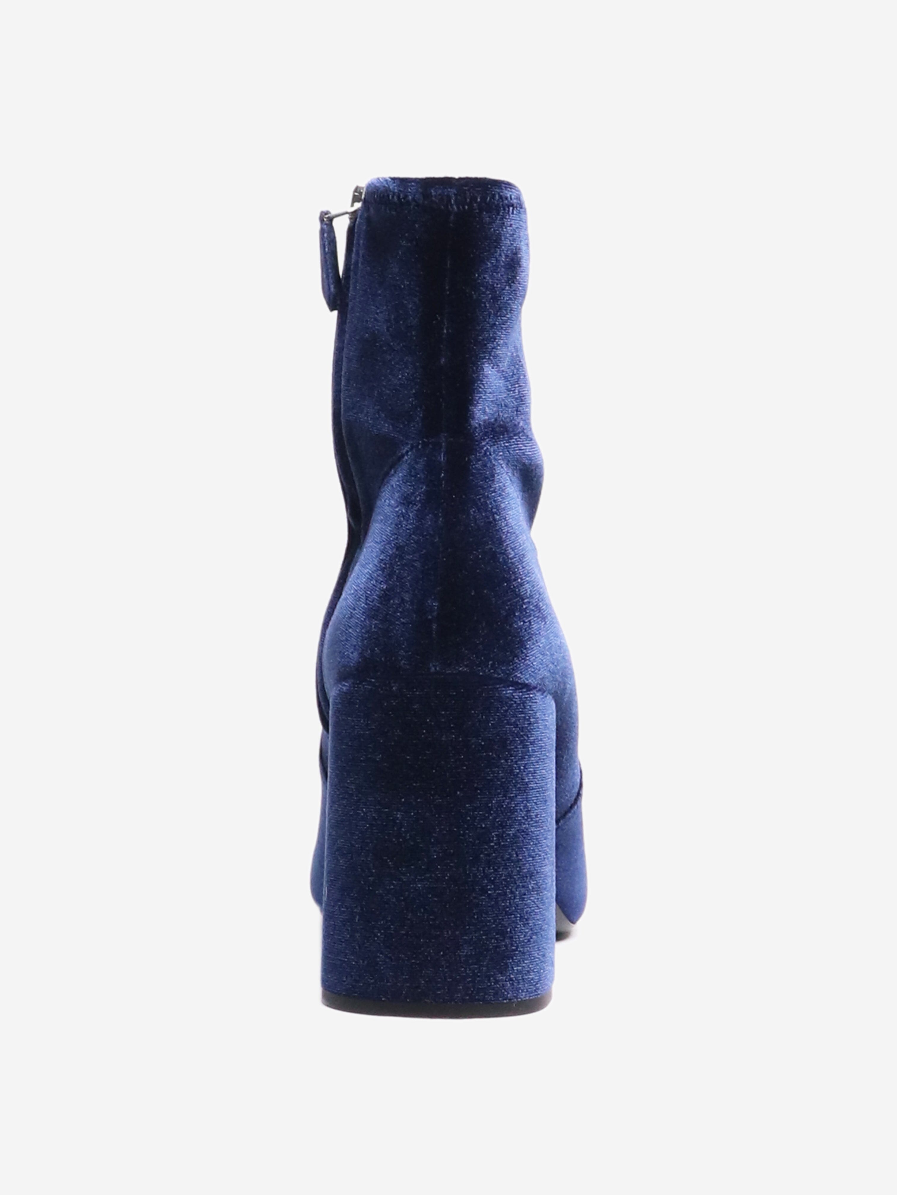 Blue Stretch Suede Ankle Boots Women's Size EU 40 (US 9) - Comfortable & Stylish for Fall & Winter Fashion, Office Wear & Casual Outings