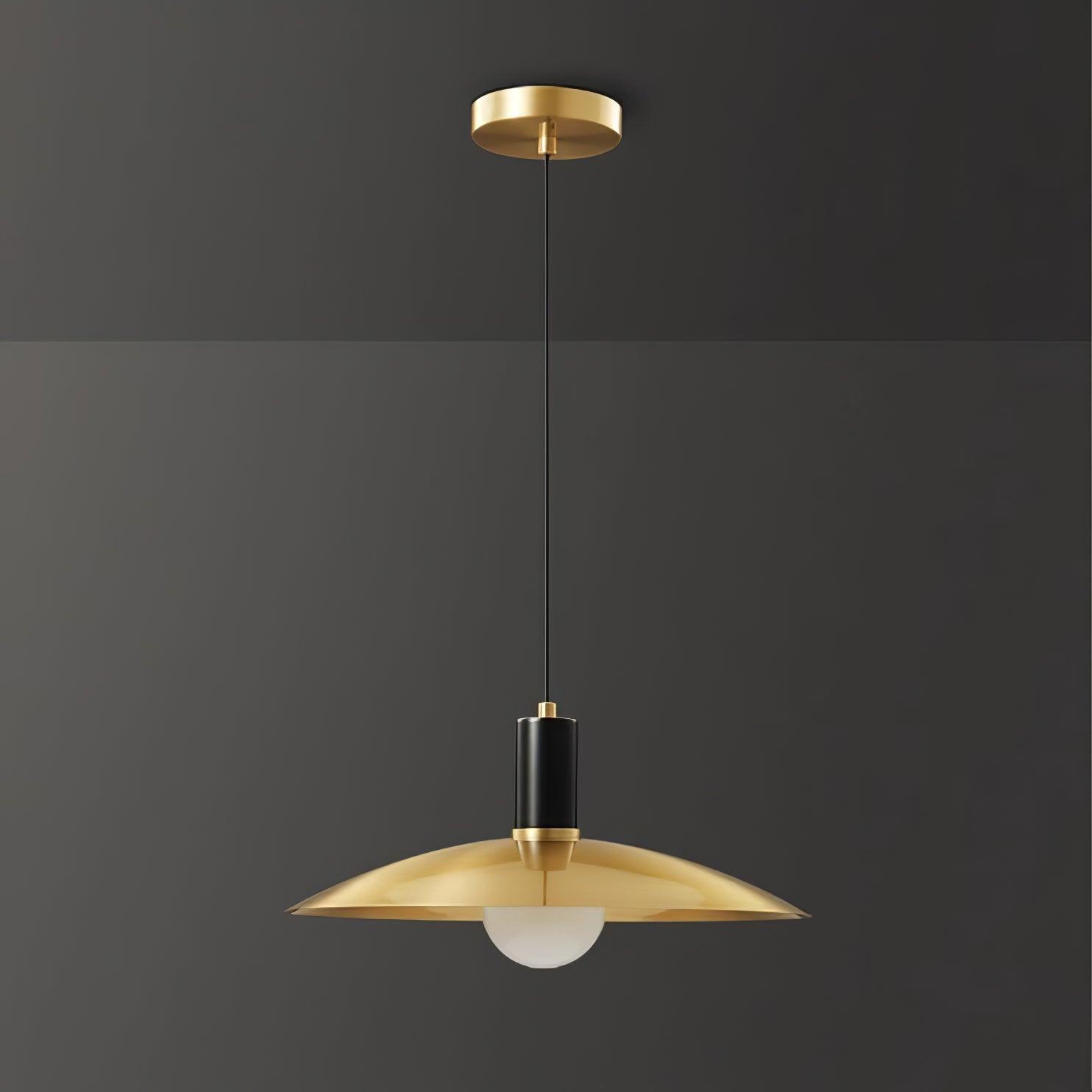 Vintage Brass Flared Pendant Lamp - Industrial Style Ceiling Light Fixture for Dining Room, Kitchen Island & Bedroom Lighting