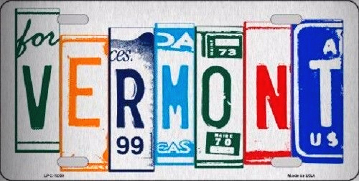 Vermont License Plate Art - Brushed Aluminum Metal Novelty License Plate for Home, Man Cave, Garage, Bar Decor - Perfect for Wall Art, Gifts & Collectibles by PrettyMerchant