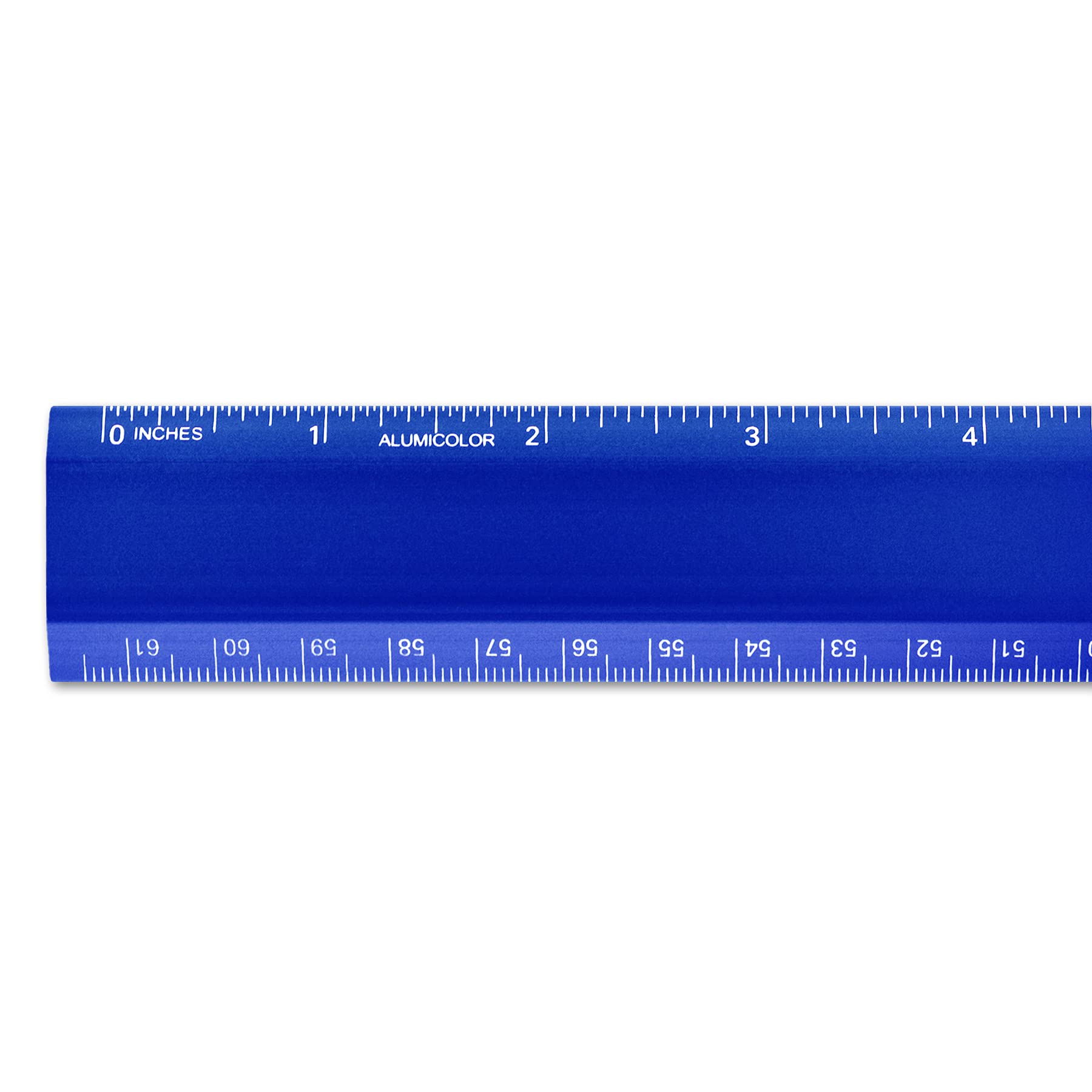Alumicolor 24-Inch Aluminum Non-Slip Desk Ruler - Blue | Durable Metal Straight Edge for Office, School & Crafting | Perfect for Architects, Engineers & Artists