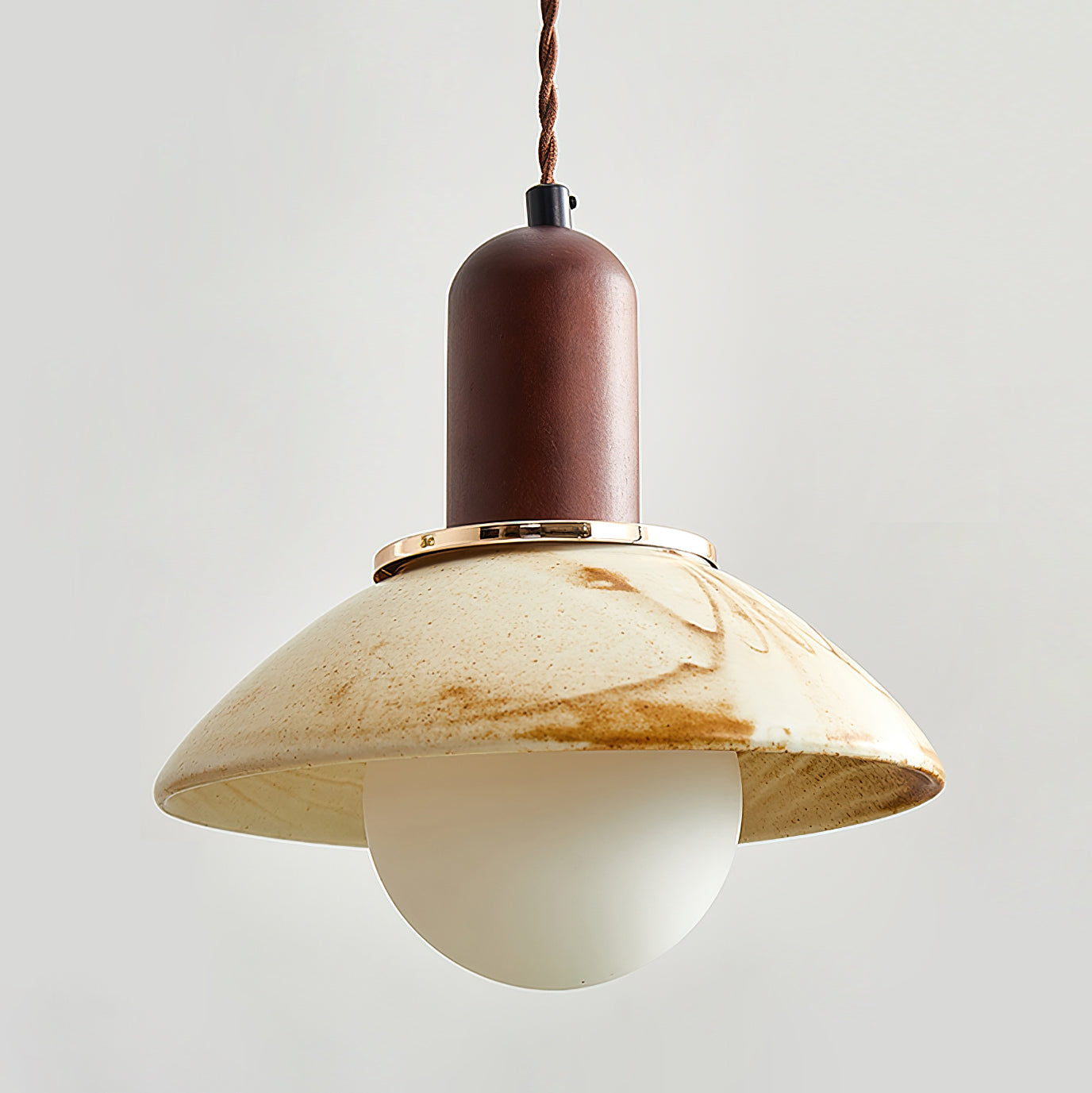 Handmade Ceramic Pendant Light with Cup Lid Design - Modern Boho Ceiling Fixture for Kitchen, Dining Room & Cafe Decor