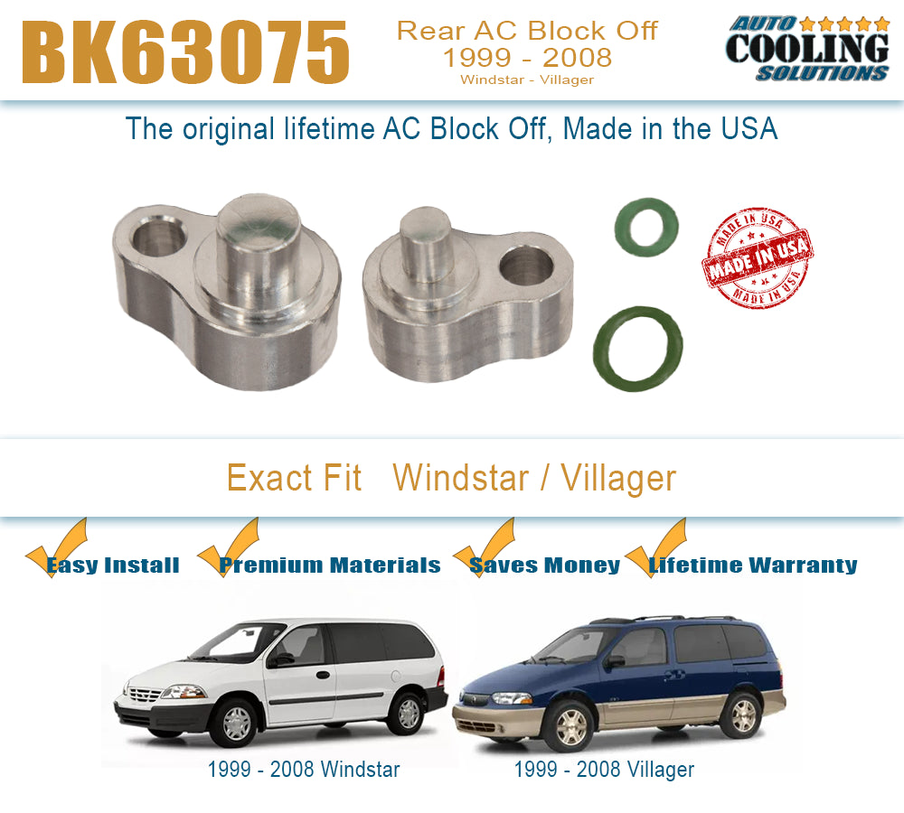 Rear AC Block Off Plate for Ford Windstar & Mercury Villager 1999-2008 - Improve Engine Cooling & Performance - Perfect for AC Delete & Performance Upgrades