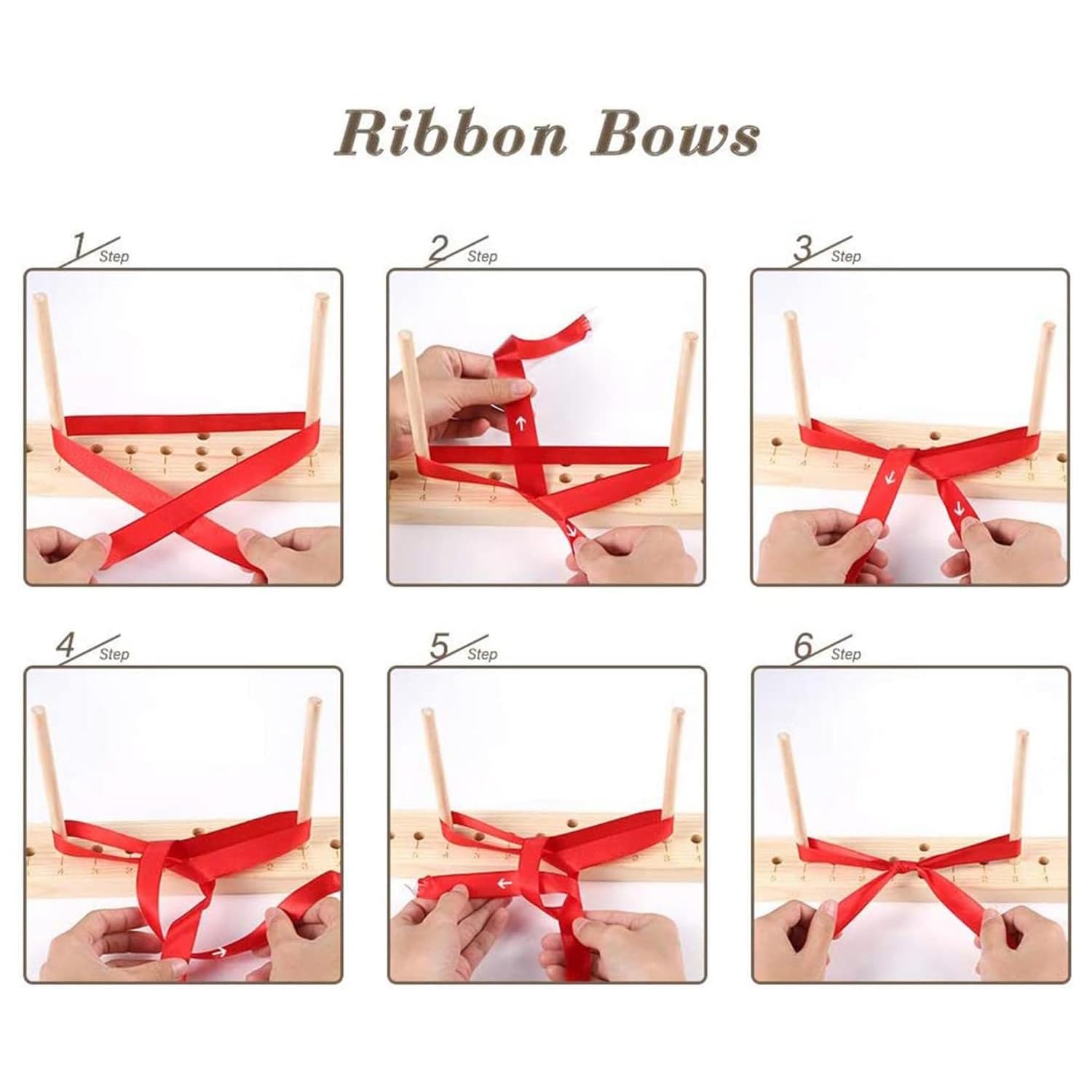 PEAKTREND Oak Bow Maker Tool - 3 Long Stick Lightweight Portable DIY Ribbon Bow Maker for Wreaths, Hair Bows, Gift Wrapping & Crafting | Perfect for Weddings, Parties & Home Decor