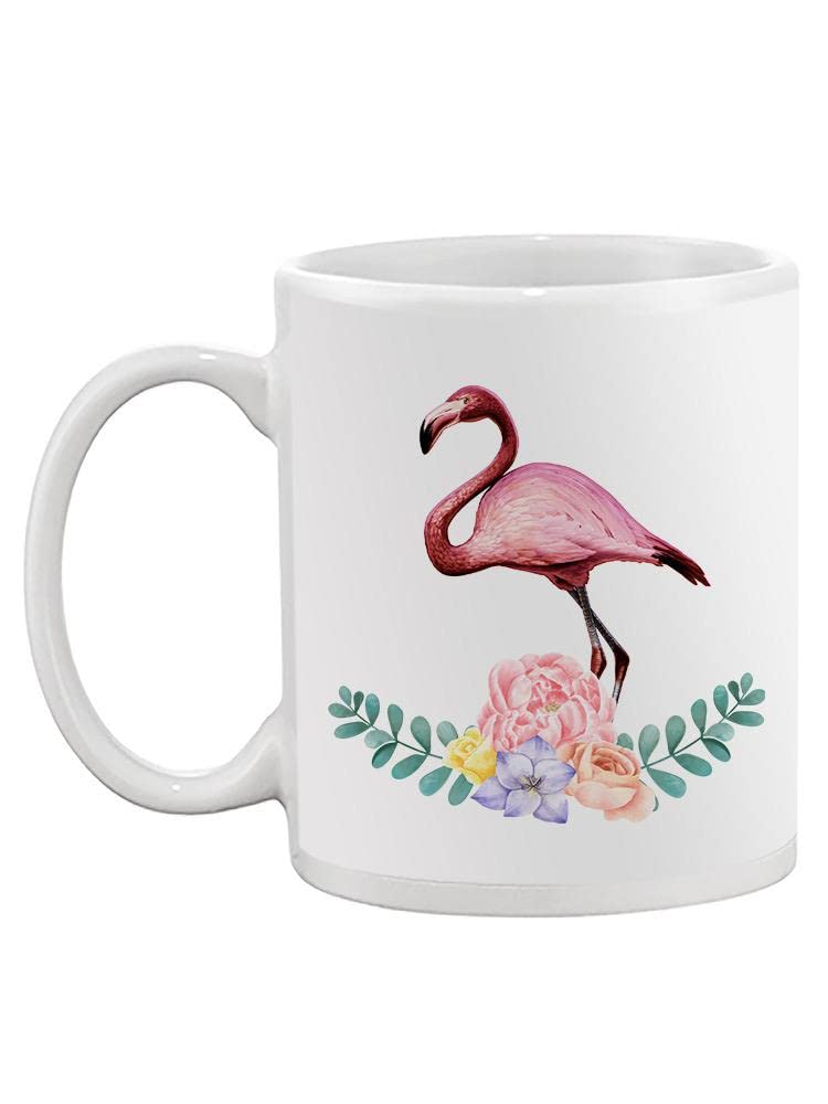 Flamingo with Flowers Coffee Mug - Cute Flamingo Ceramic Cup for Tea & Coffee - Perfect for Home, Office & Gifts