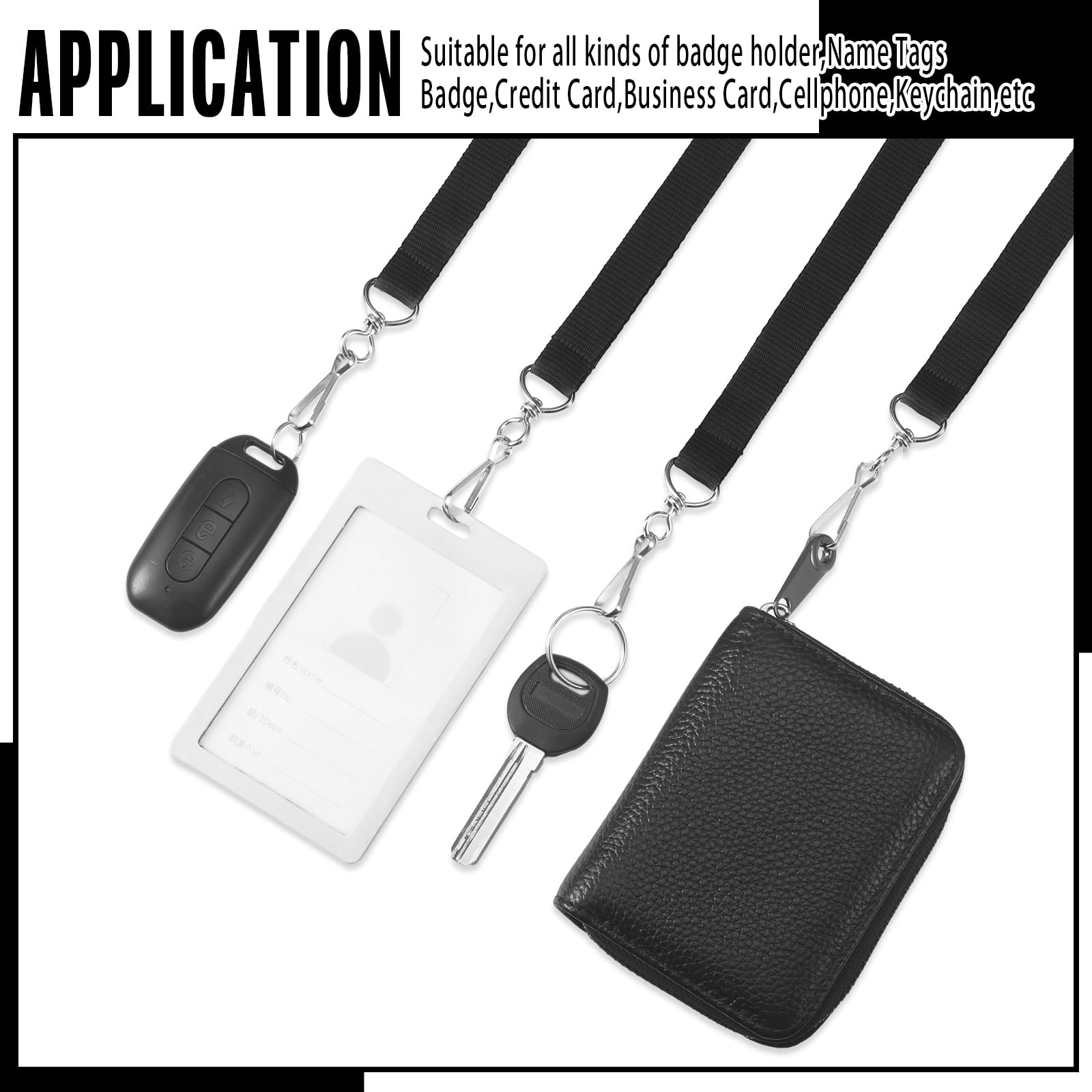 120 Pcs Breakaway Lanyards with J Hook for ID Badges - Office & Event Use