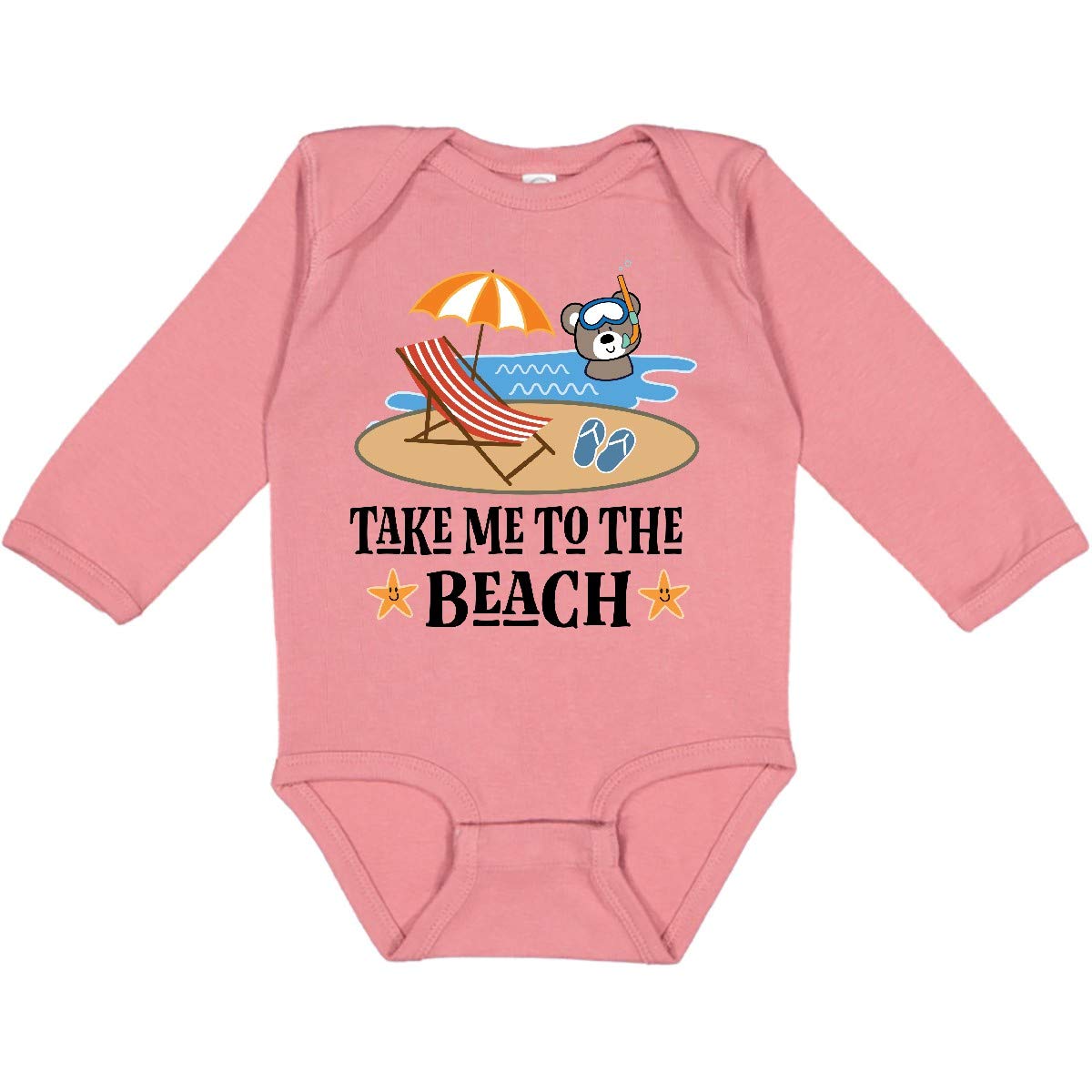 Inktastic Beach Vacation Florida California Long Sleeve Creeper - Soft & Stylish Baby Bodysuit for Boys & Girls - Perfect for Travel, Family Photos & Beach Outings