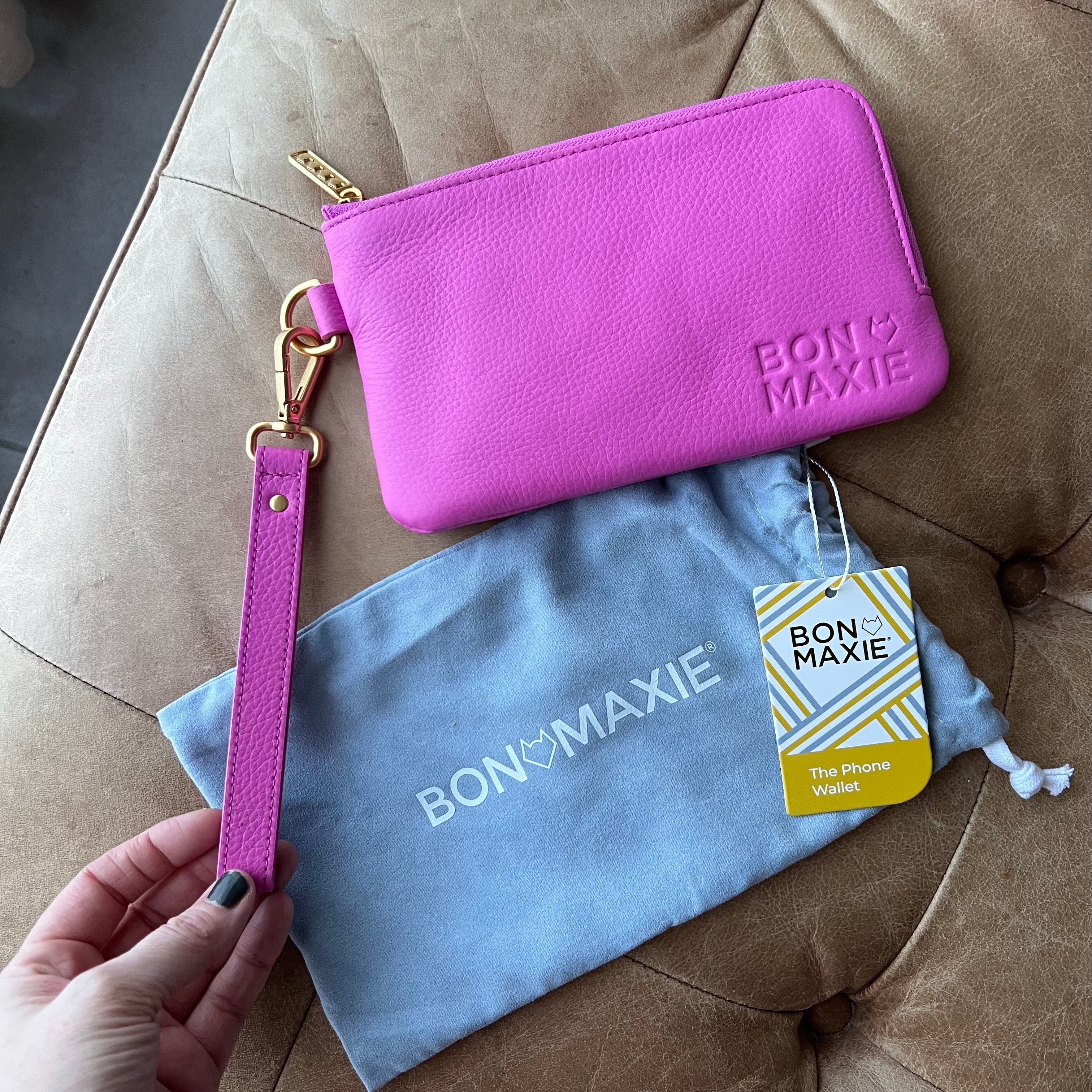 Premium Genuine Leather Phone Wallet Pouch with RFID Protection - Fuchsia Pink for Women | Slim Card Holder & Phone Case Combo | Perfect for Everyday Use, Travel, and Gift Giving
