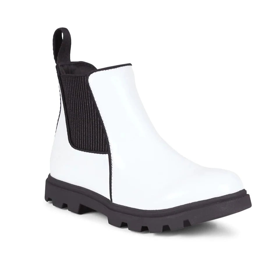 Waterproof White Patent Rain Boots for Women - Stylish & Comfortable Wet Weather Footwear - Perfect for Rainy Days, Gardening, and Outdoor Adventures