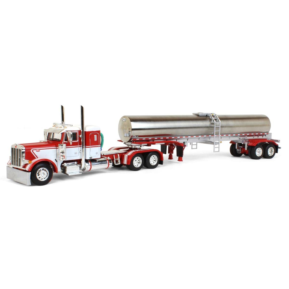 1/64 Scale Die Cast Peterbilt 379 Truck with Walker Milk Tank Trailer - Red & White 36