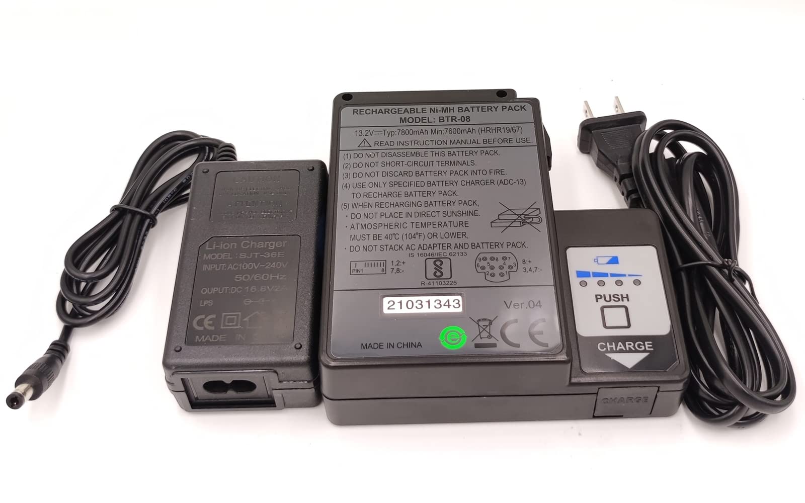 13.2V 7800mAh BTR-08 Replacement Battery Pack with Charger - Compatible with Fujikura Fusion Splicer FSM-60S/18S/60R - Long-Lasting Power Supply for Fiber Optic Splicing Work