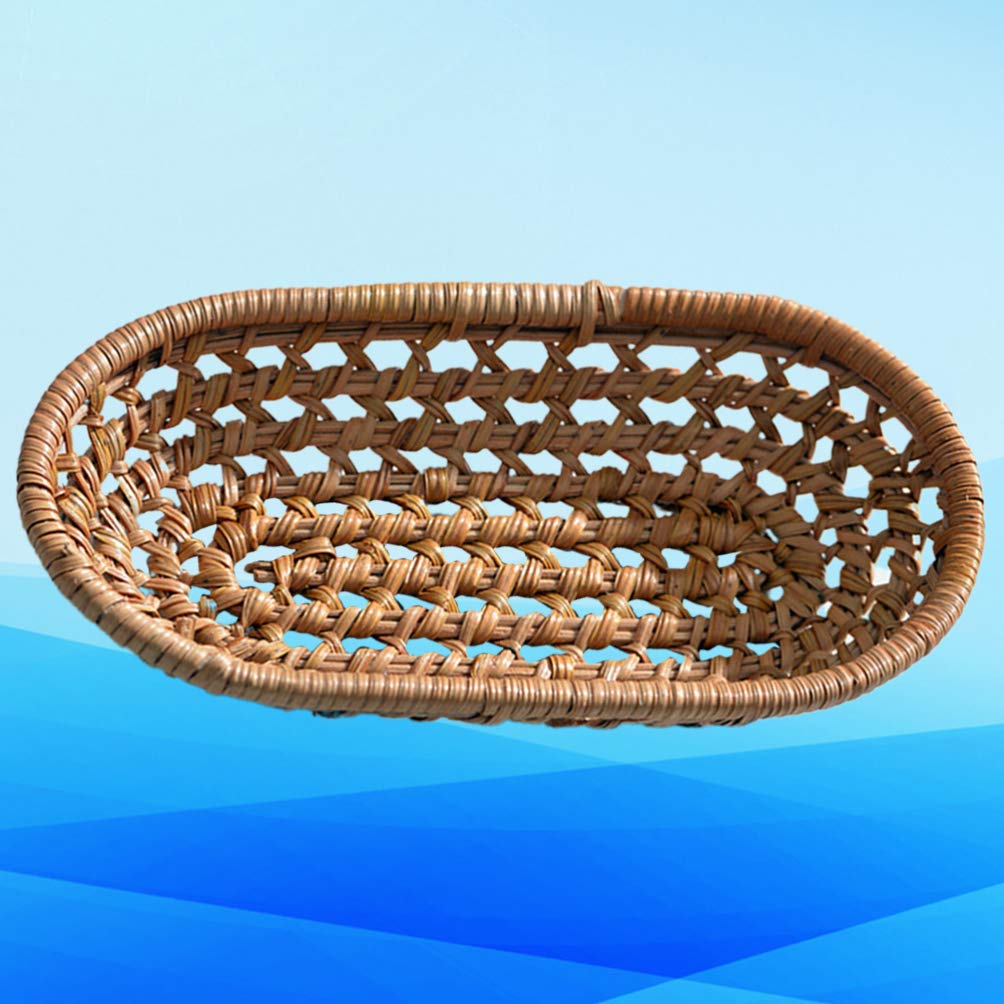 Stylish Hemoton Woven Storage Basket - Rattan Fruit & Vegetable Bowl, Umbrella Holder, American-Style Coaster - Perfect for Kitchen Organization, Bathroom Decor, and Living Room Storage