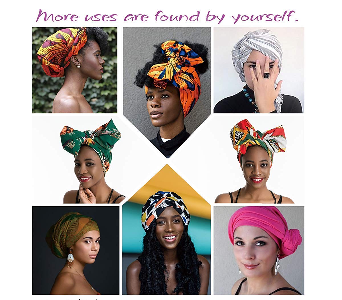 Stretchy African Turban Head Wrap Scarf - Long Bohemian Shawl for Women, Hair Scarf & Headband - Perfect for Yoga, Beach, and Everyday Fashion