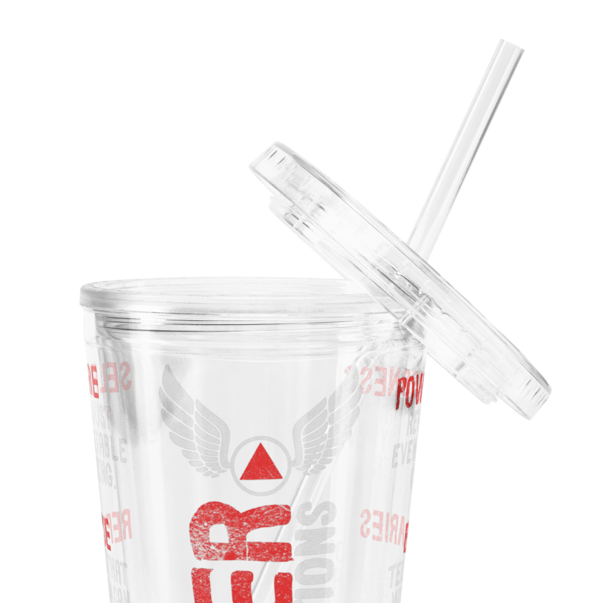 Sober Translations Vol. 3 - 16oz Clear Plastic Tumbler with Lid and Straw, BPA-Free Insulated Cup for Cold Drinks - Perfect for Iced Coffee, Smoothies, and Summer Beverages at Home, Office or Travel