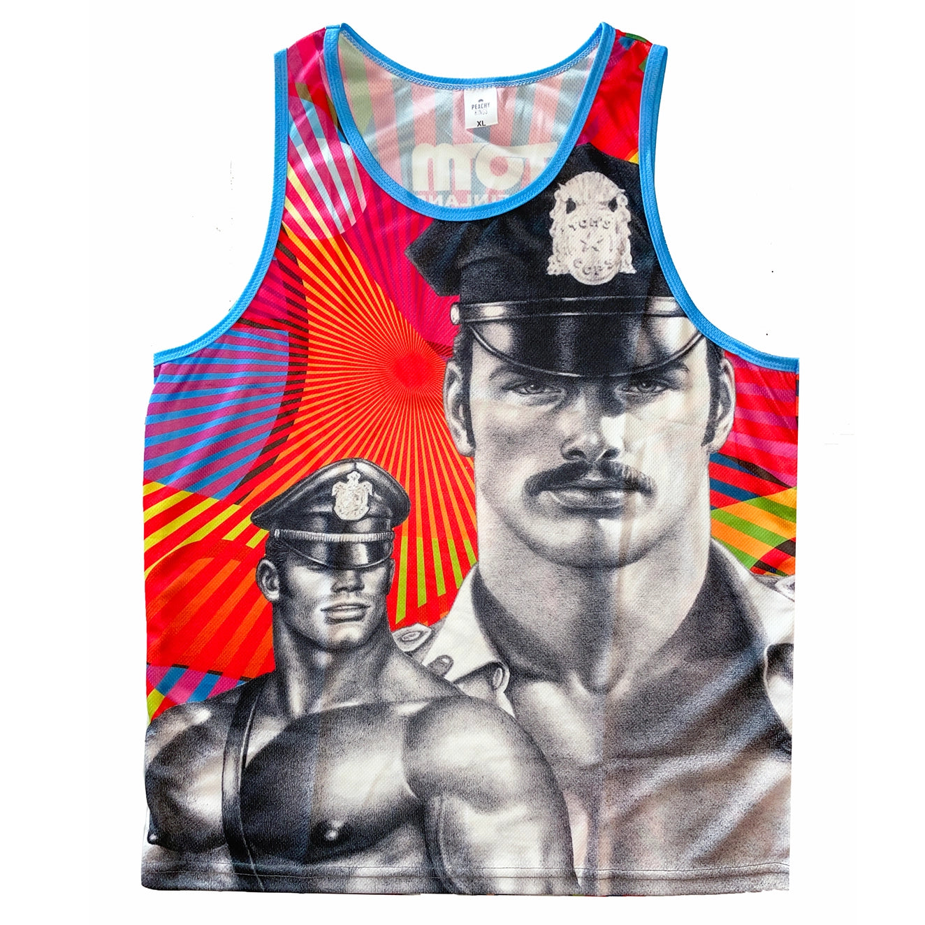 Tom of Finland Pride Mesh Tank Top for Men - LGBTQ+ Rainbow Graphic Muscle Shirt - Perfect for Pride Parades, Festivals & Summer Outfits
