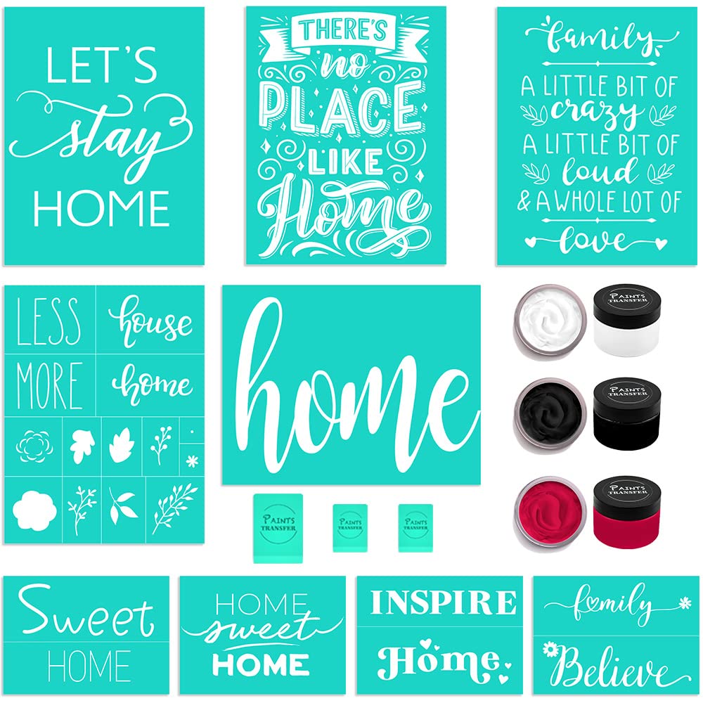 **Chalk Stencils Transfers Starter Kit - Mesh Stencils for Chalk Paste, Silk Screen, DIY Home Decor - Self-Adhesive, Washable & Reusable (9+4KIT) - Perfect for Wall Art, Signs, and Craft Projects**