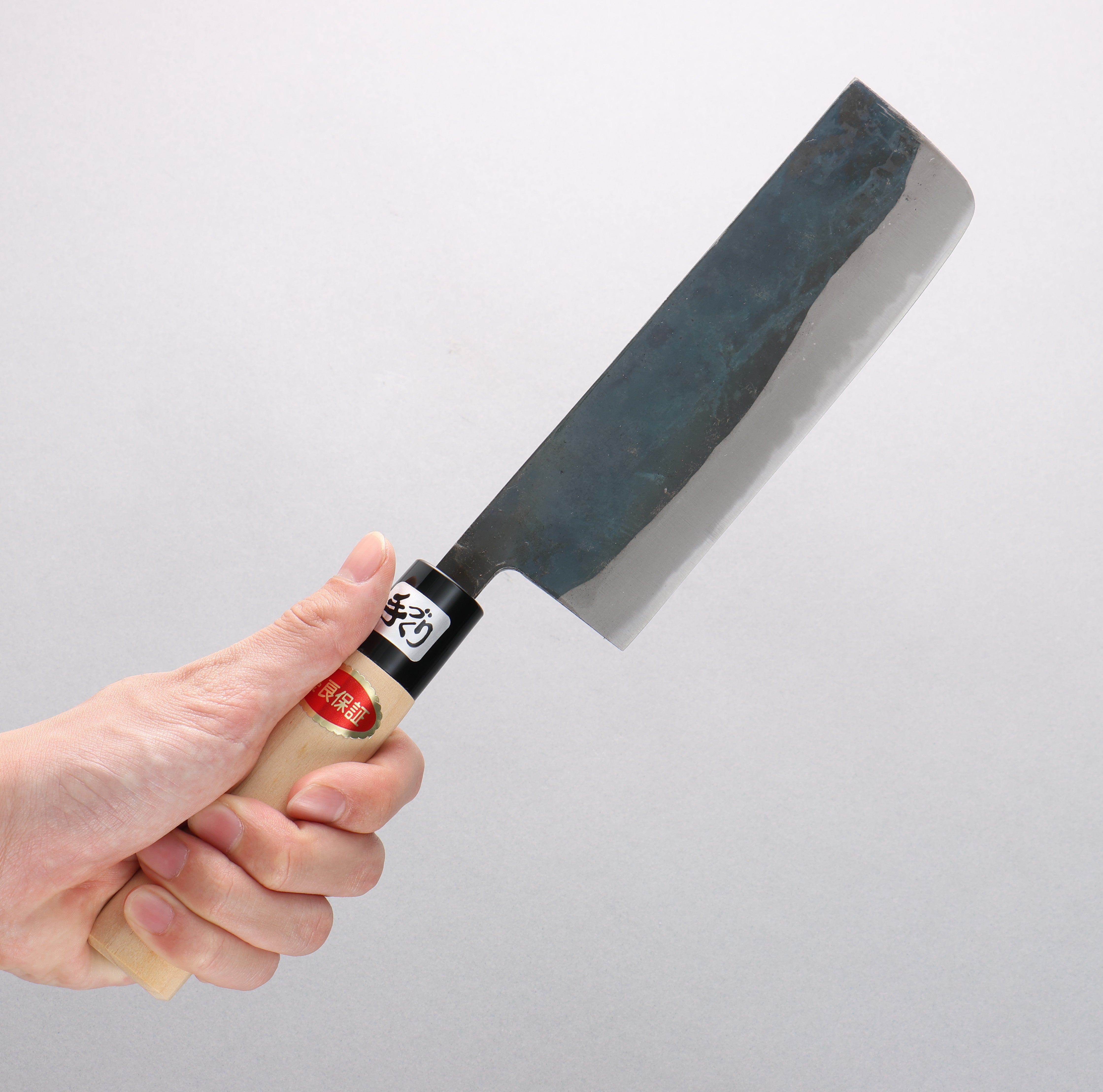 Kanetsune White Steel No.2 Kurouchi Nakiri Knife 165mm with Magnolia Handle - Japanese Vegetable Knife for Professional Chefs & Home Cooking
