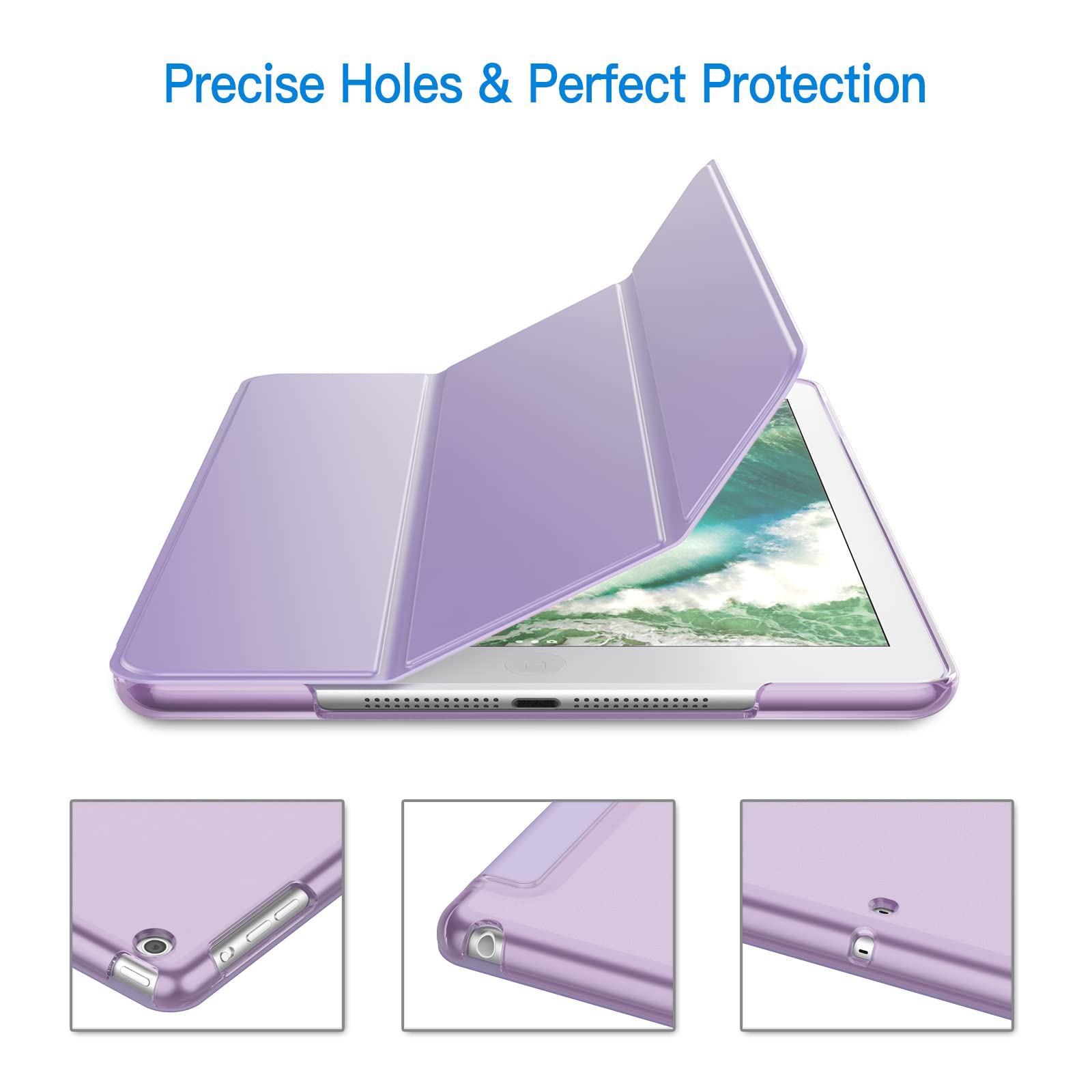 JETech iPad Air 1st Generation Case (9.7 Inch) - Light Purple Smart Cover with Auto Wake/Sleep Feature | Compatible Only with iPad Air 1 (Not for Air 2/3/4/5) | Perfect for Work, School & Travel Protection