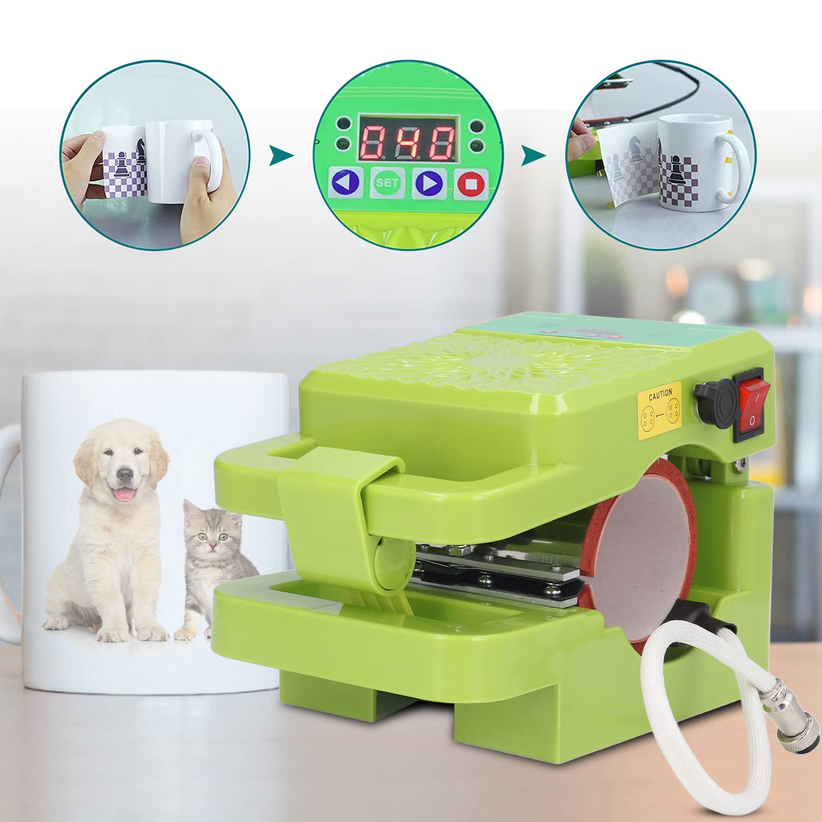 DIY Coffee Mug Heat Press Machine - Sublimation Heat Transfer for Custom Cups, Flexible Control & Efficient Forming, 110V US Plug - Perfect for Personalized Gifts, Home Crafting & Small Business Use