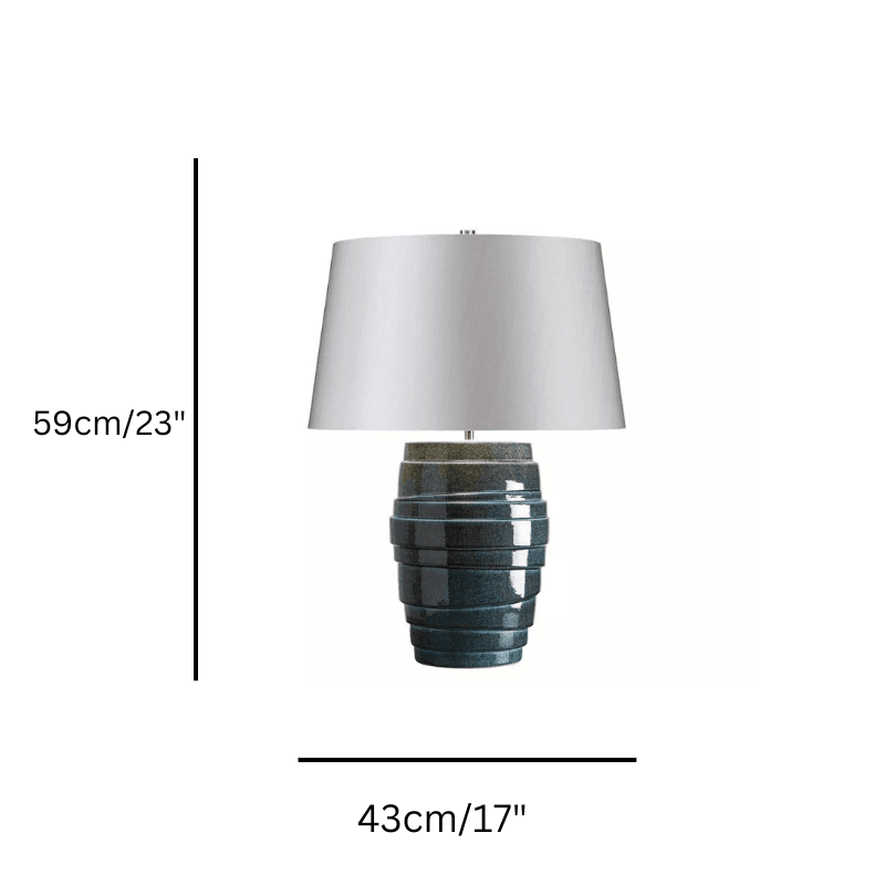 Elstead Neptune Blue Tiered Ceramic Table Lamp - Modern Home Decor Lighting for Living Room, Bedroom & Office - Perfect for Ambient & Accent Lighting