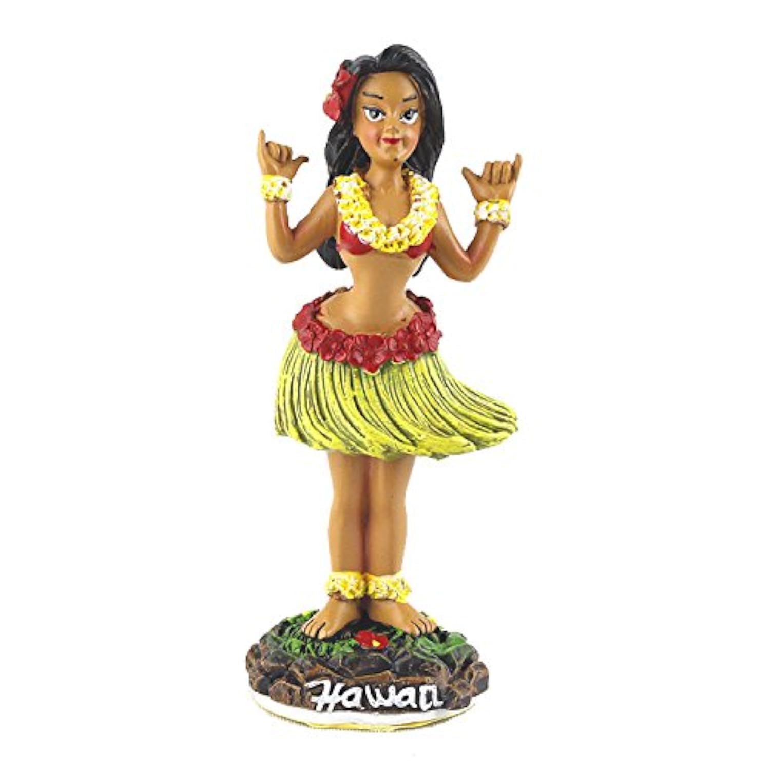 Mini Shaka Hula Girl Car Dashboard Doll - Hawaiian Decor for Cars