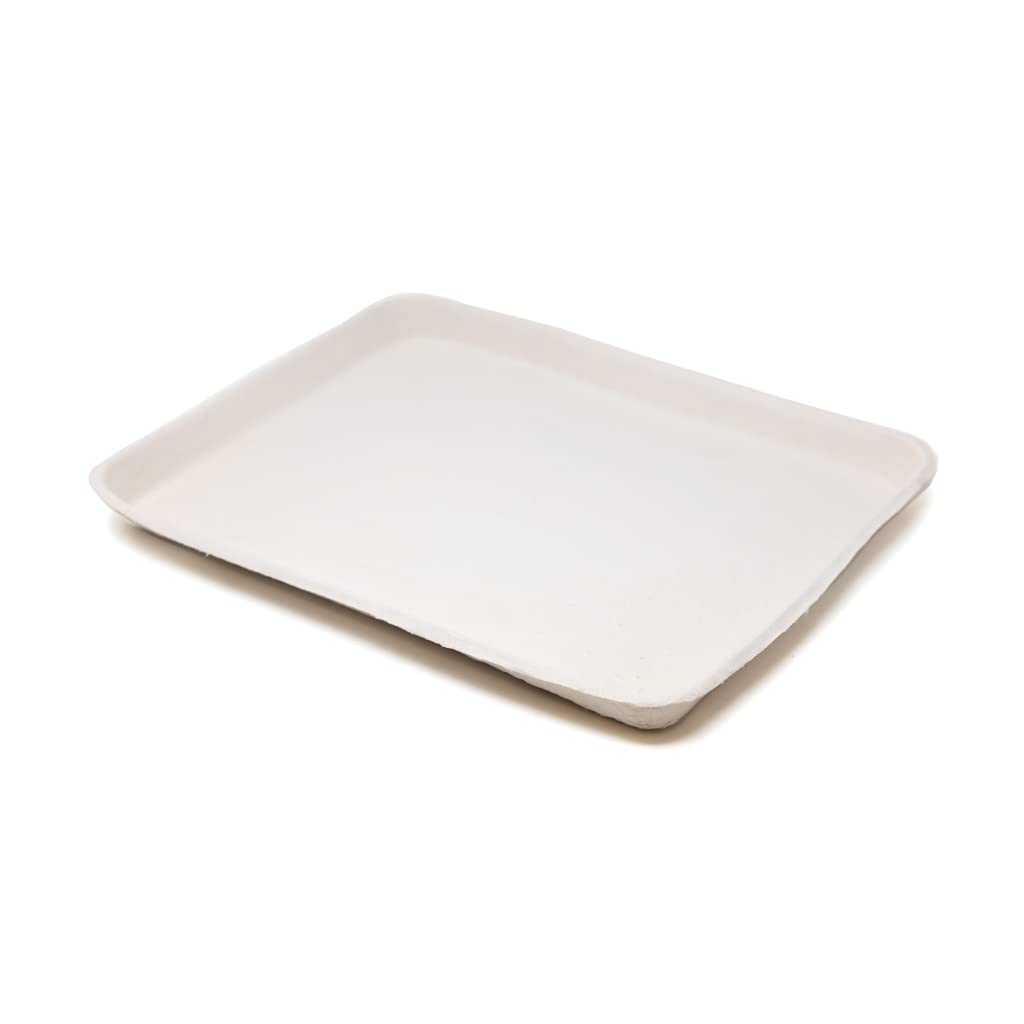 **Pactiv 9x12 Inch Disposable Food Trays – Eco-Friendly Fiber Blend, Perfect for Schools, Cafeterias & Snack Bars – 250 Beige Trays per Case – Ideal for Serving Meals, Snacks & Catering Events**