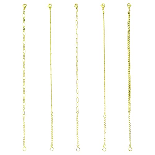 14K Gold Plated Dainty Link Paperclip Bracelet Set for Women - Adjustable Layered Metal Chain Bracelets for Girls | Fashion Jewelry for Daily Wear, Parties & Special Occasions