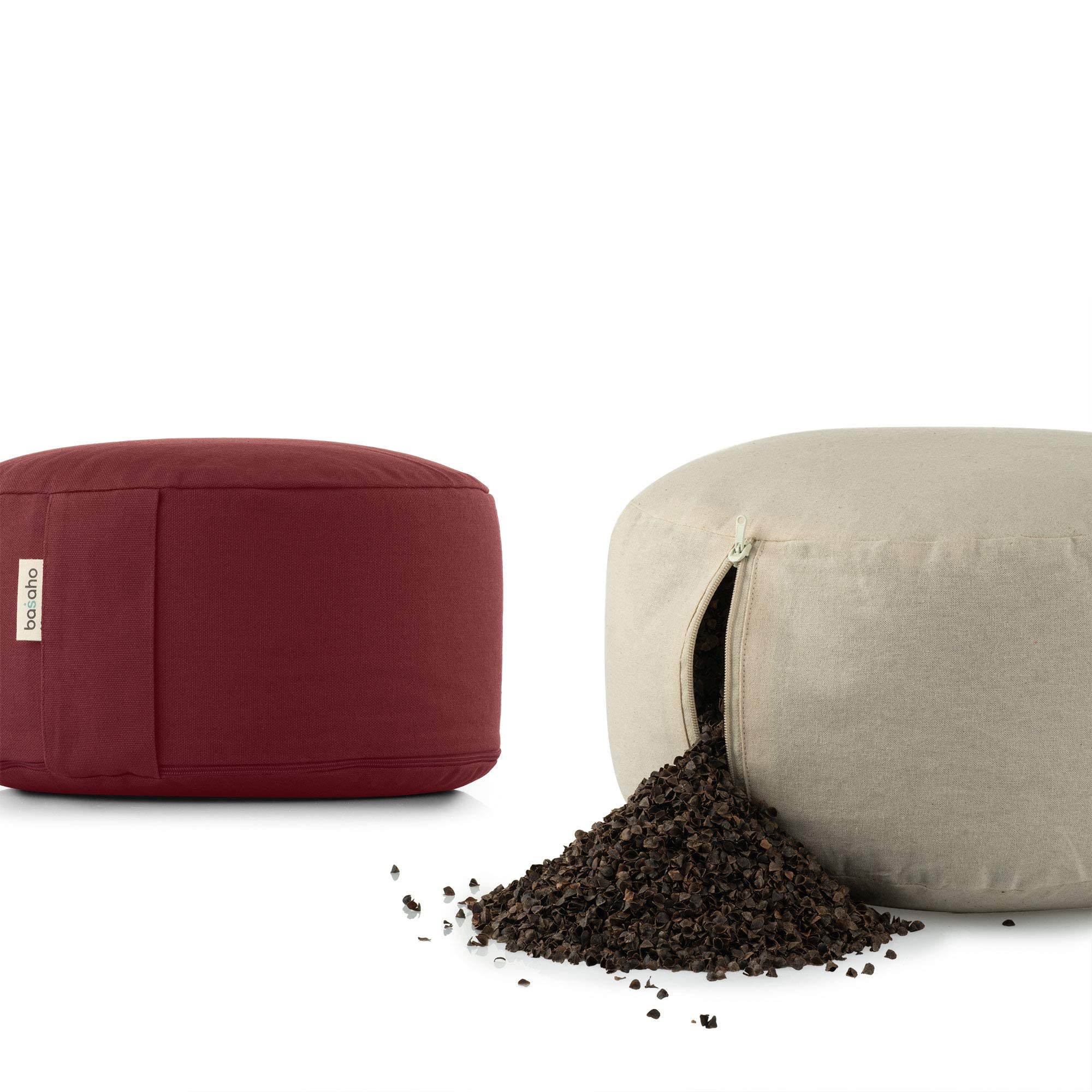Organic Buckwheat Meditation Cushion with Removable Washable Cover - Certified Zafu Yoga Pillow for Zen Practice, Home Meditation & Yoga Studio Use