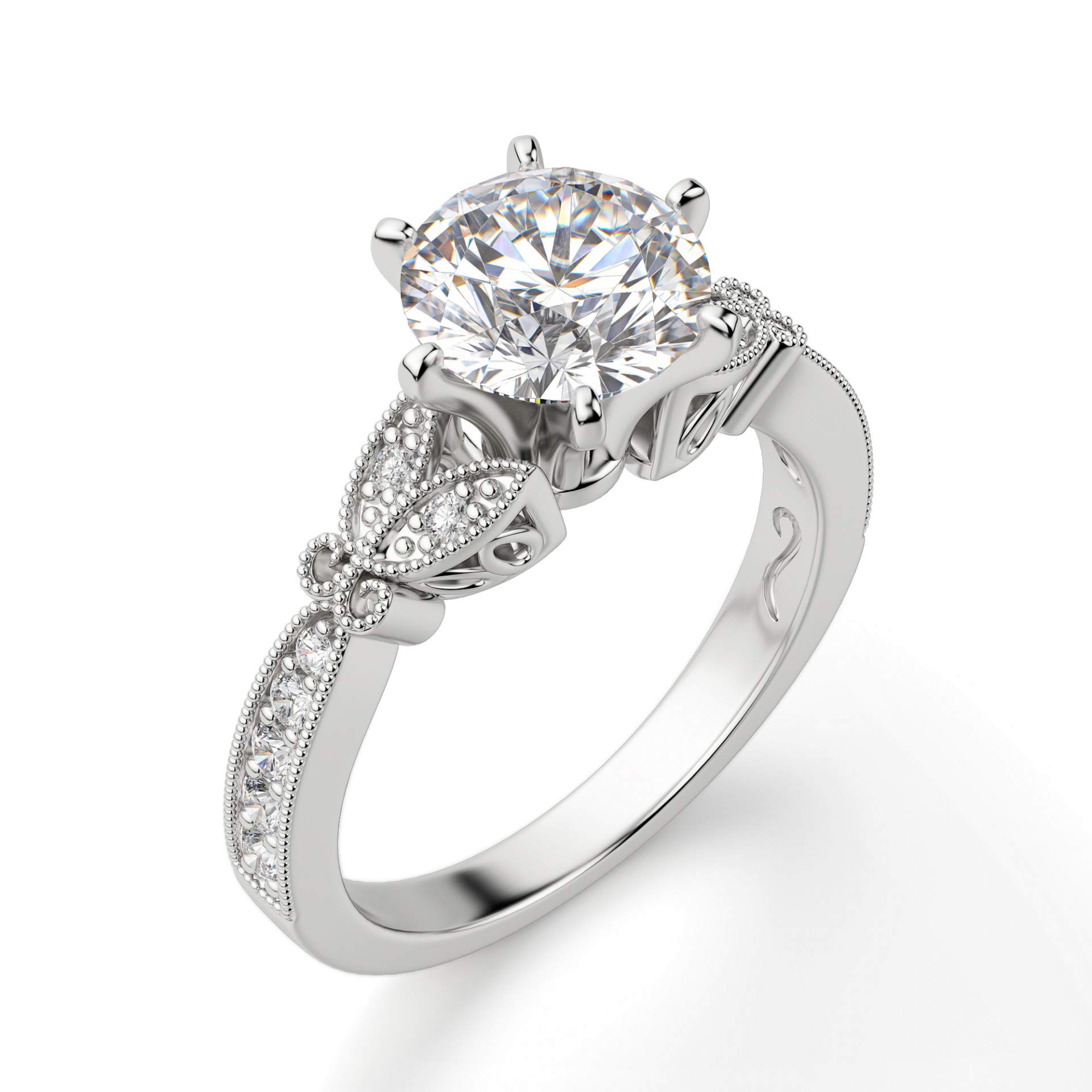3 CT Round Moissanite Engagement Ring Wedding Bridal Set, Diamond Alternative Solitaire Halo Ring in Vintage Silver - Perfect for Proposals, Anniversaries & Special Occasions