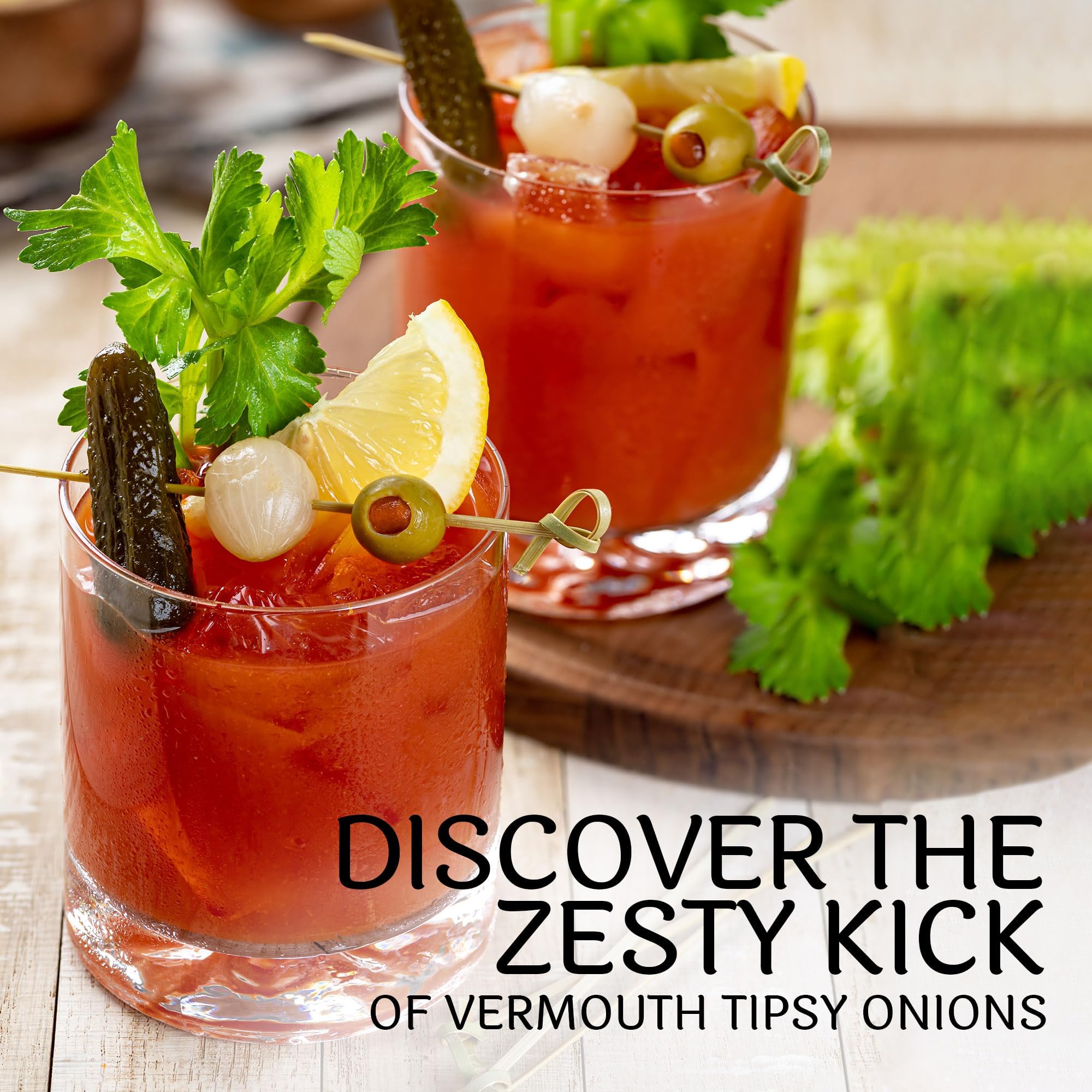 Premium Tipsy Cocktail Onions in Jar with French Vermouth - Pickled Silverskin Onions for Martinis, Gibsons & Cocktails | Kosher Parve Appetizer & Hors d'Oeuvres Ingredient by Sable & Rosenfeld - 5 oz (Pack of 6) - Perfect for Home Bars, Dinner Parties & Gourmet Gift Baskets