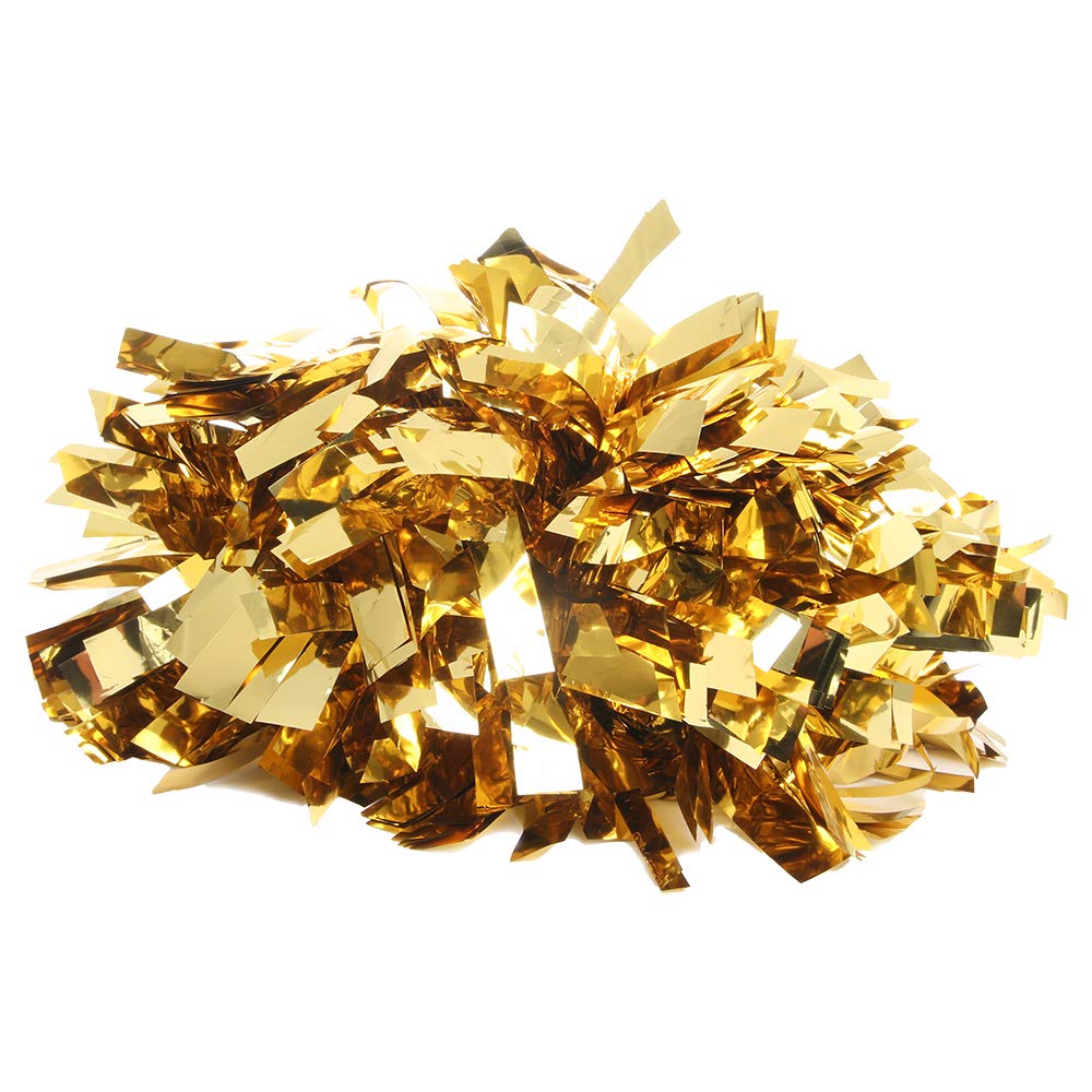 4 Inch Solid Metallic Dance Pom Poms - Cheerleading Pompons for Dance Team, Cheer Squad & Performance - One Size Fits All - Perfect for Competitions, Routines & School Spirit Events